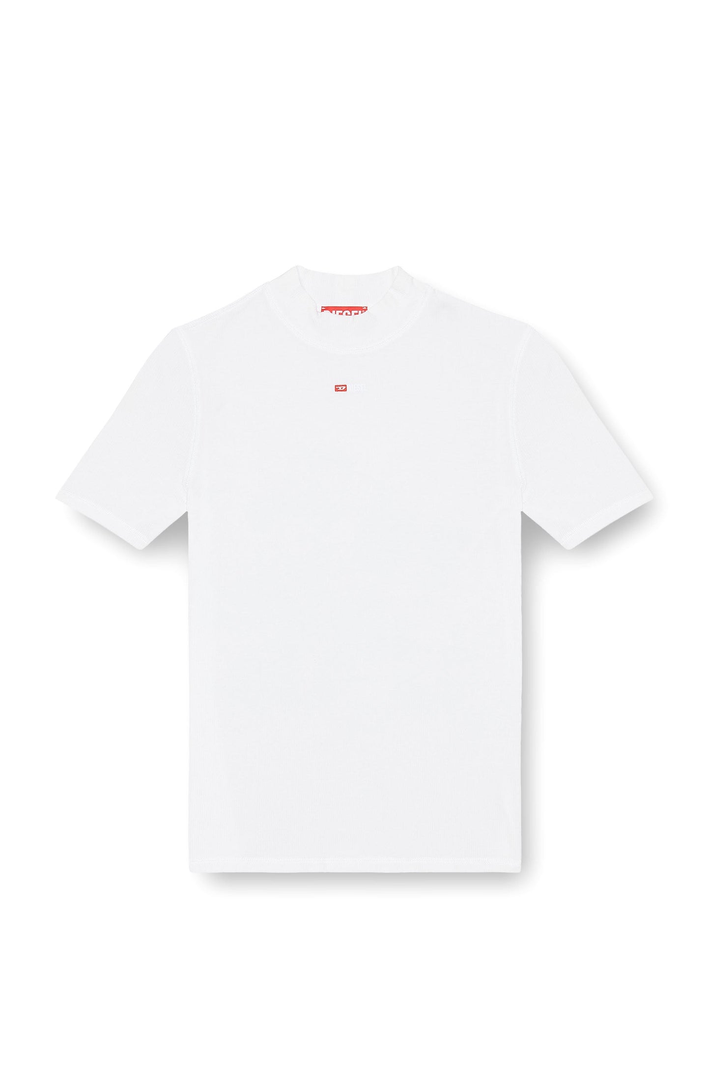 Ribbed T-shirt with mock neck