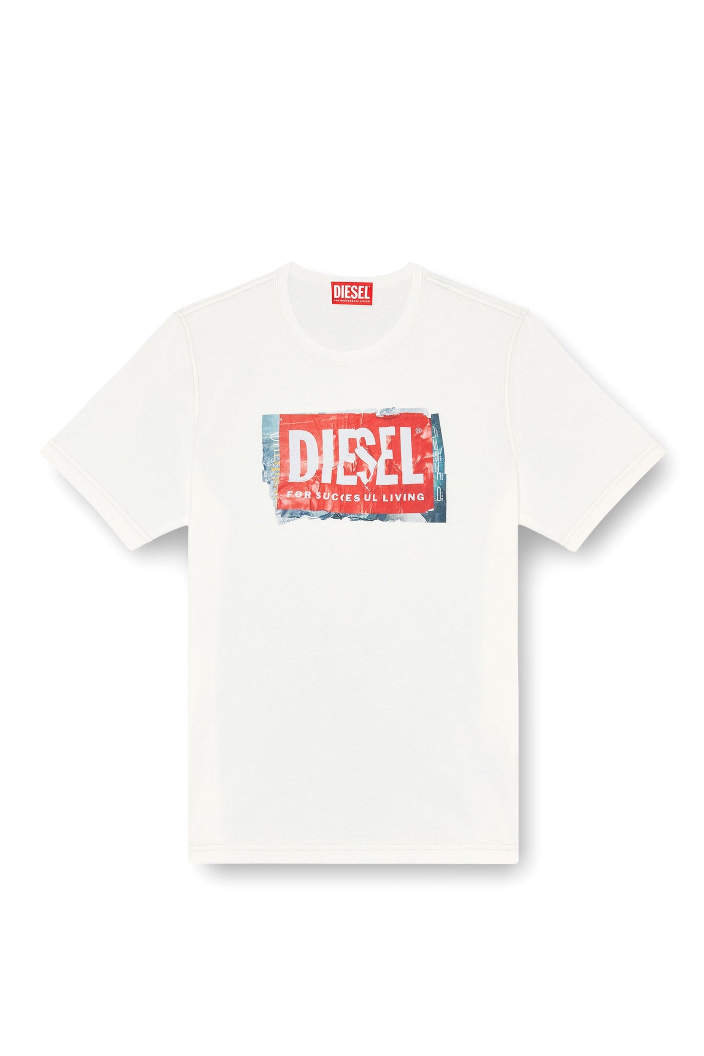 T-shirt with crumpled-effect logo