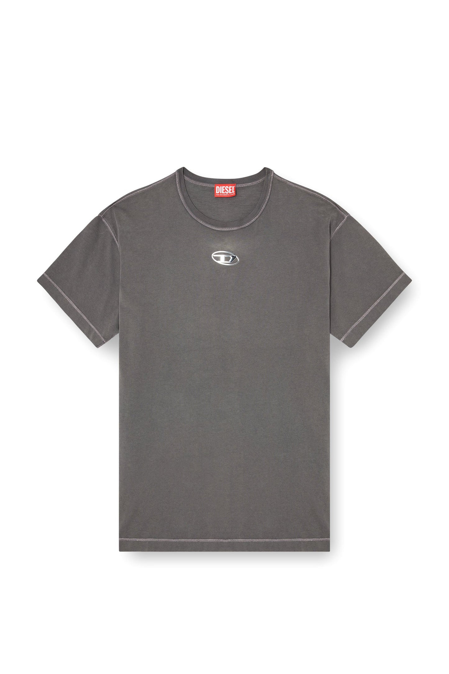 Light cotton T-shirt with metallic Oval D logo