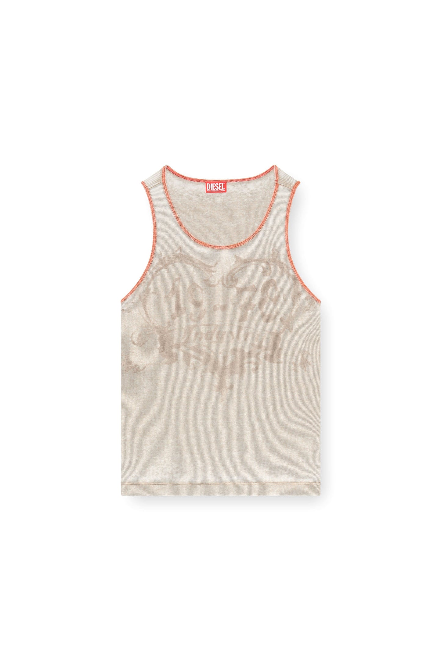 Slim tank top with burnout print