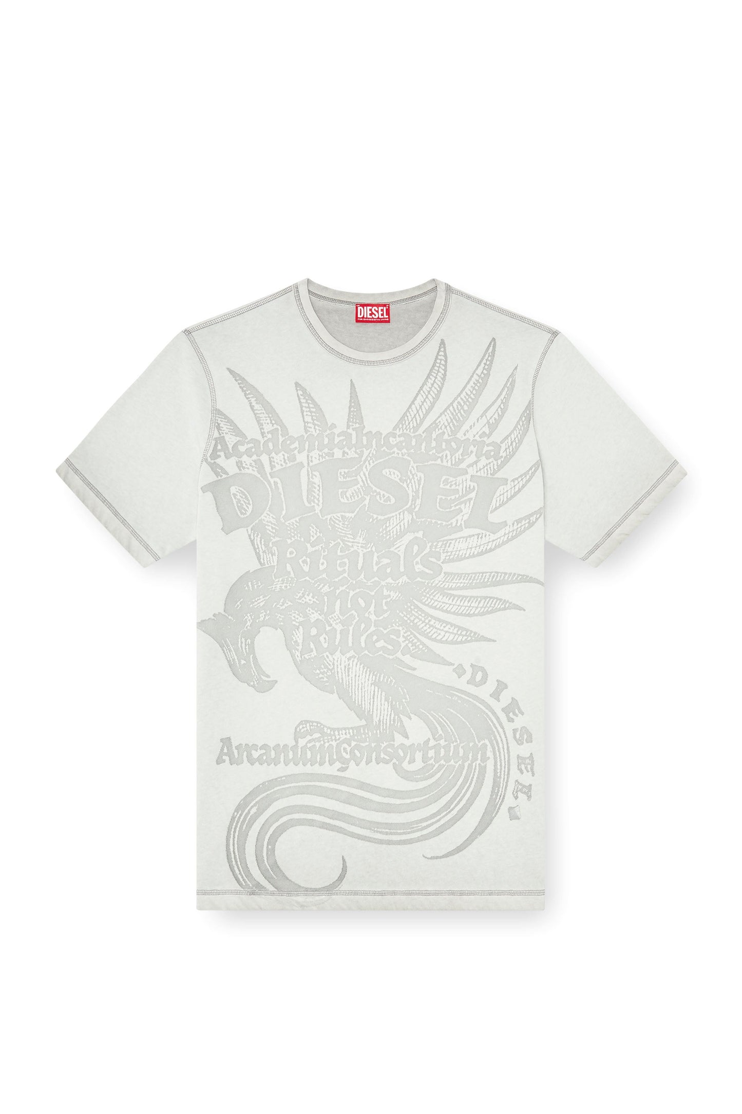 Jersey T-shirt with embossed graphic