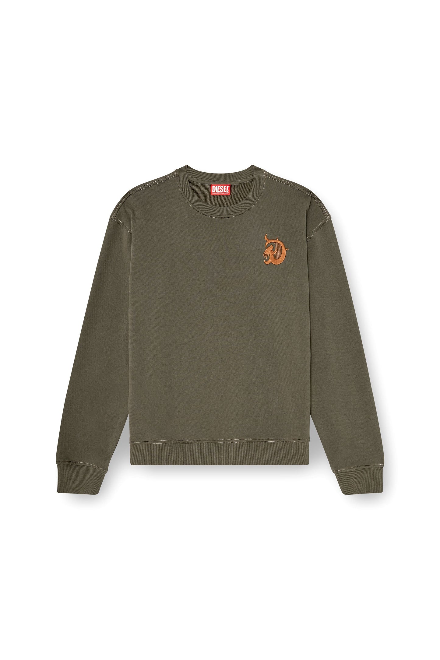 Sweatshirt with embroidery and flock print