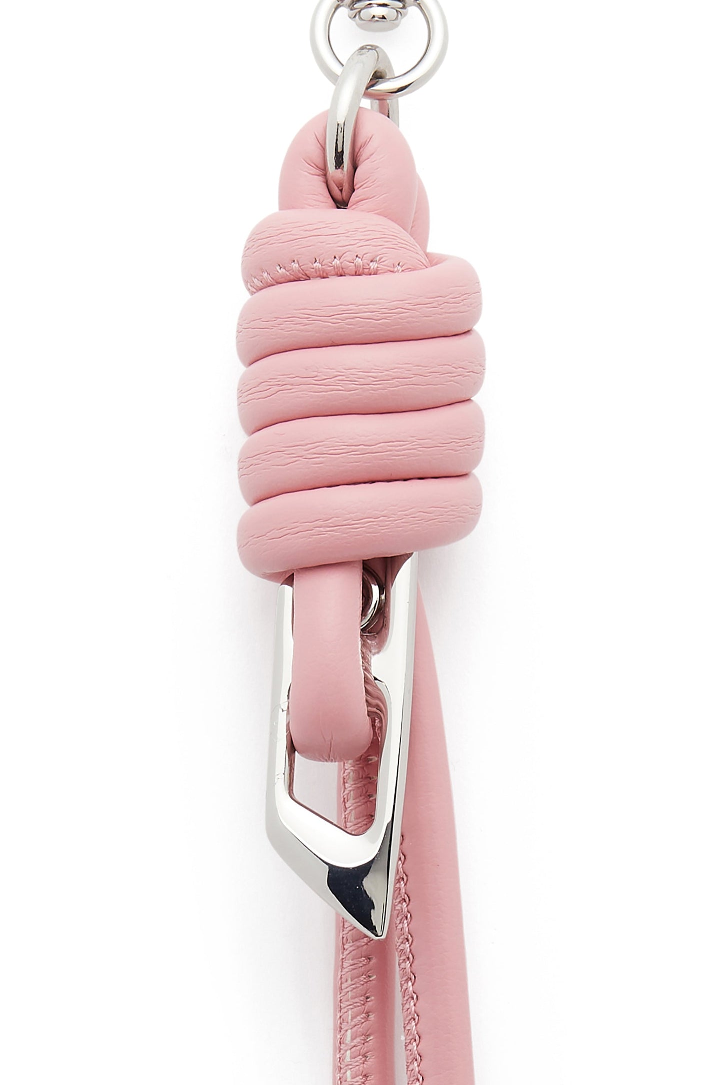 Knotted-straps charm in metal and PU
