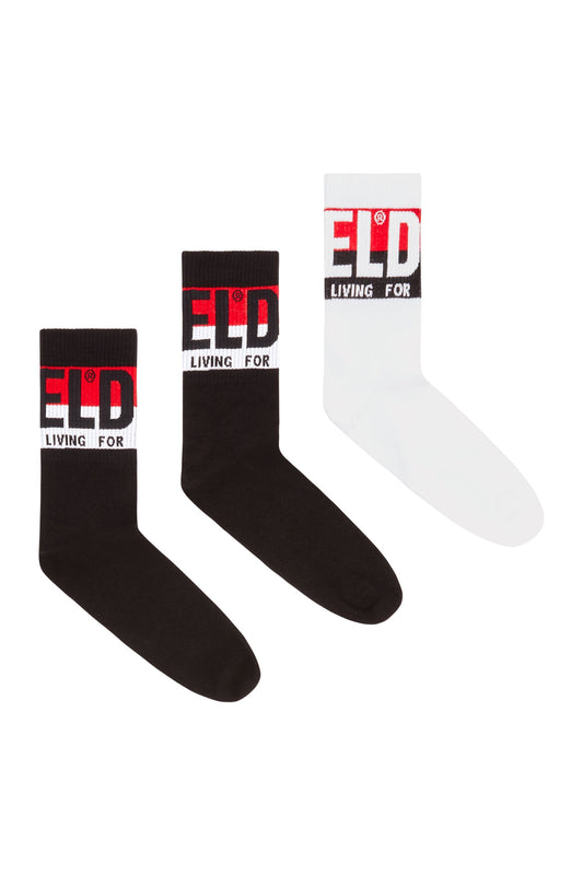 Three-pack of socks with logo cuffs