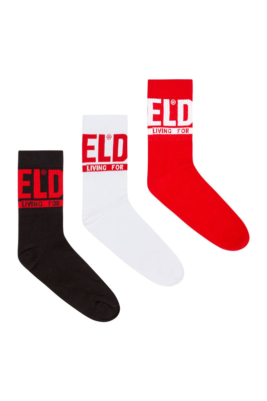 Three-pack of logo cuff socks