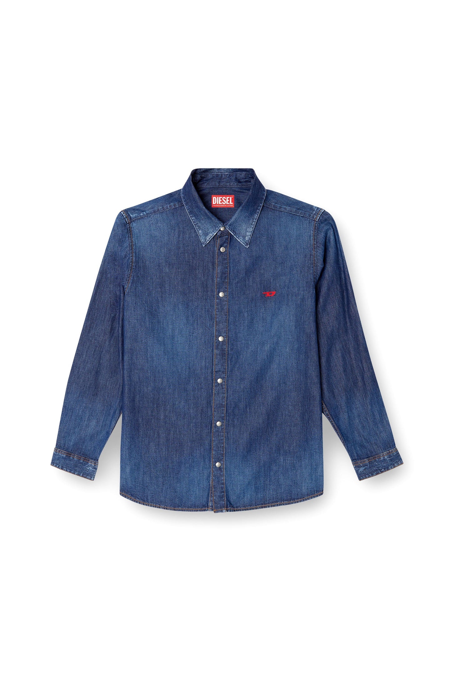 Denim shirt with embroidered logo