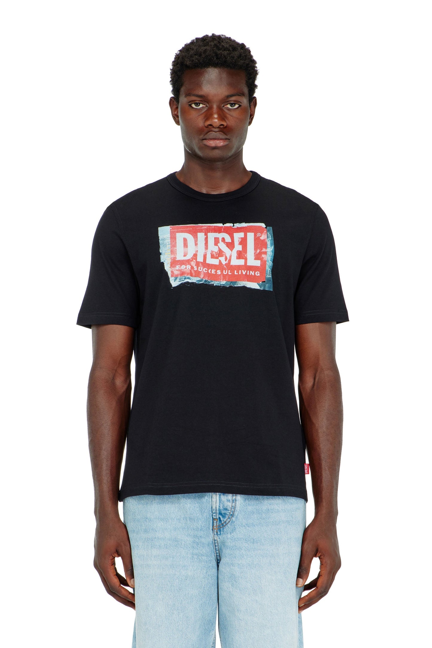 T-shirt with crumpled-effect logo