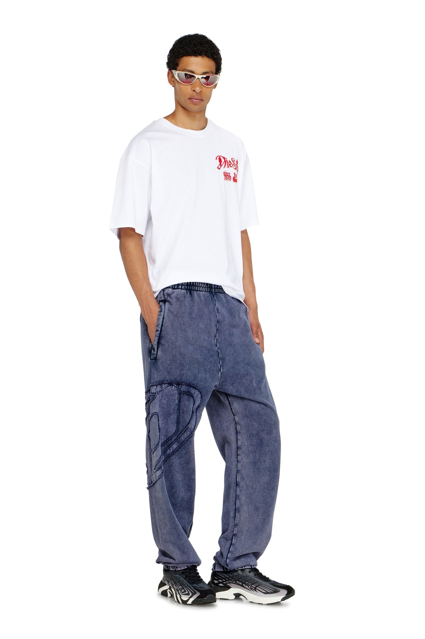 Organic cotton sweatpants with Oval D patch