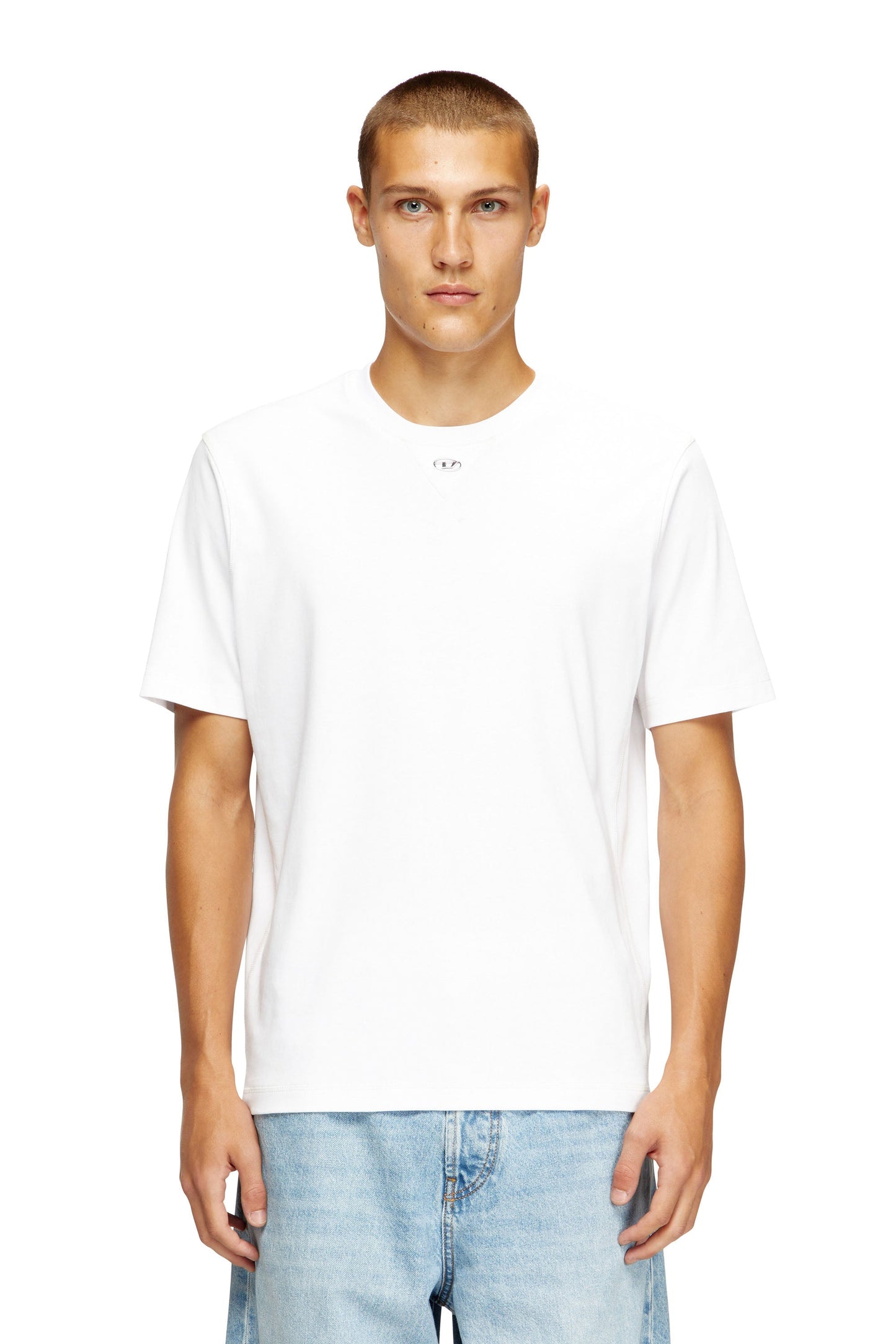 Regular T-shirt with crew neck and Oval D