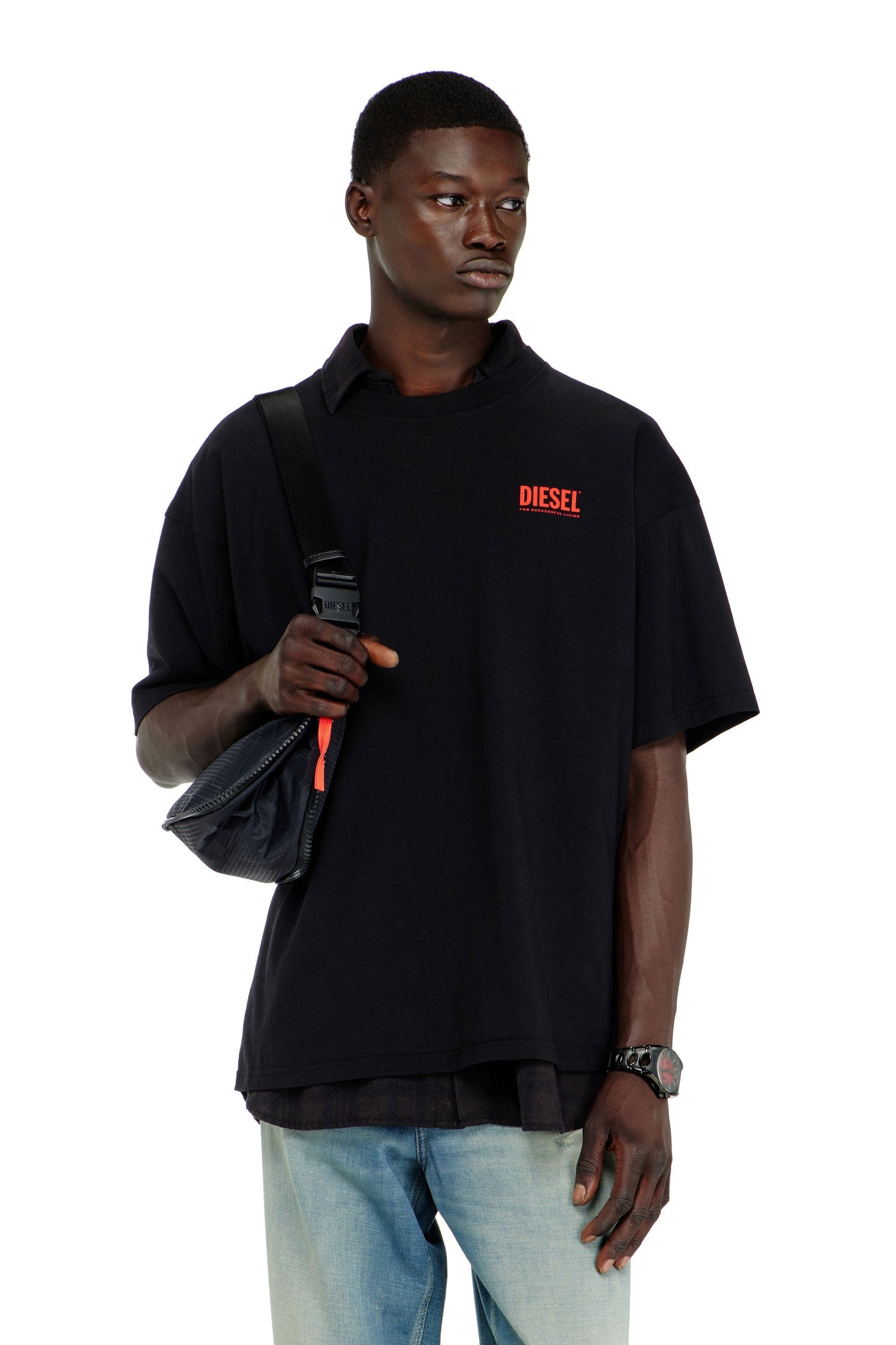 Cotton T-shirt with Diesel Biscotto print