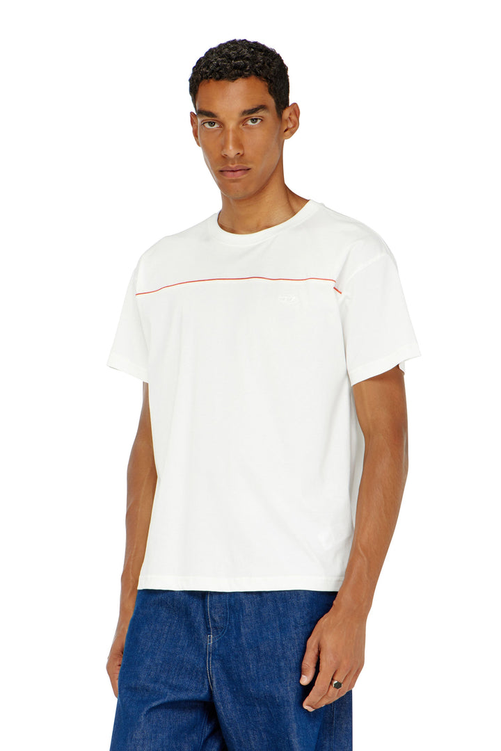 T-shirt with contrast piping — White