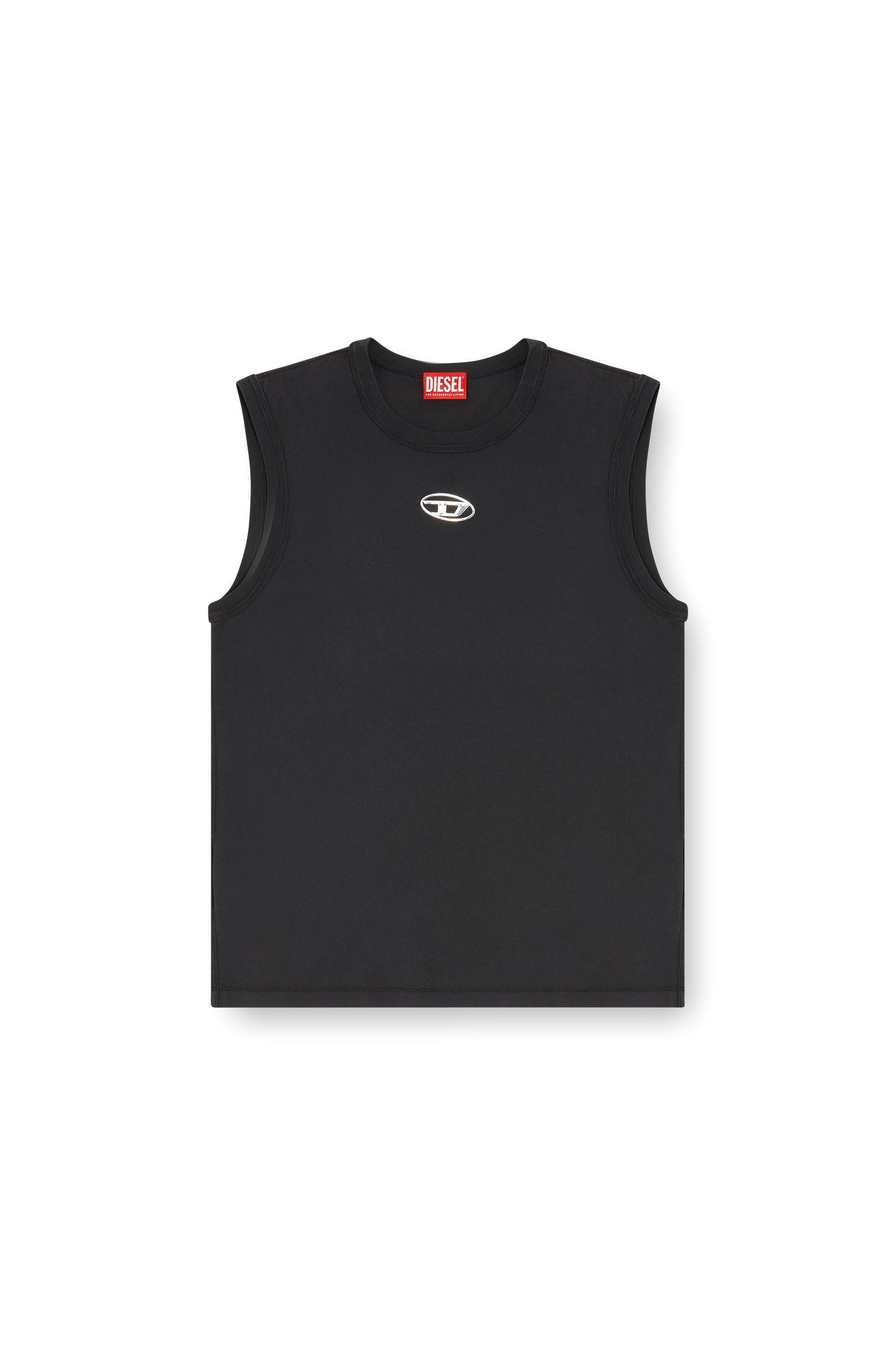 Cotton tank top with metallic Oval D