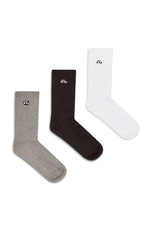 Three-pack of cotton socks with Oval D embroidery