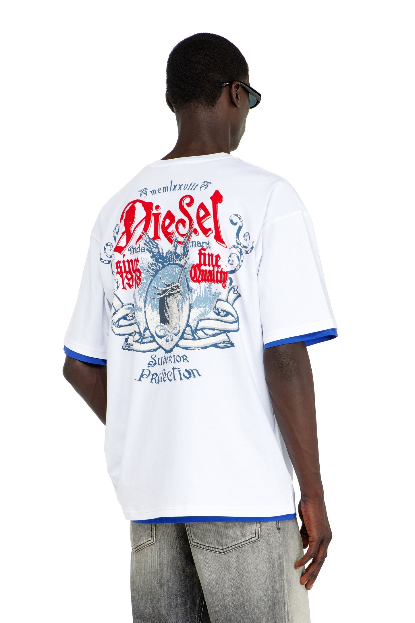 Cotton T-shirt with flock graphic