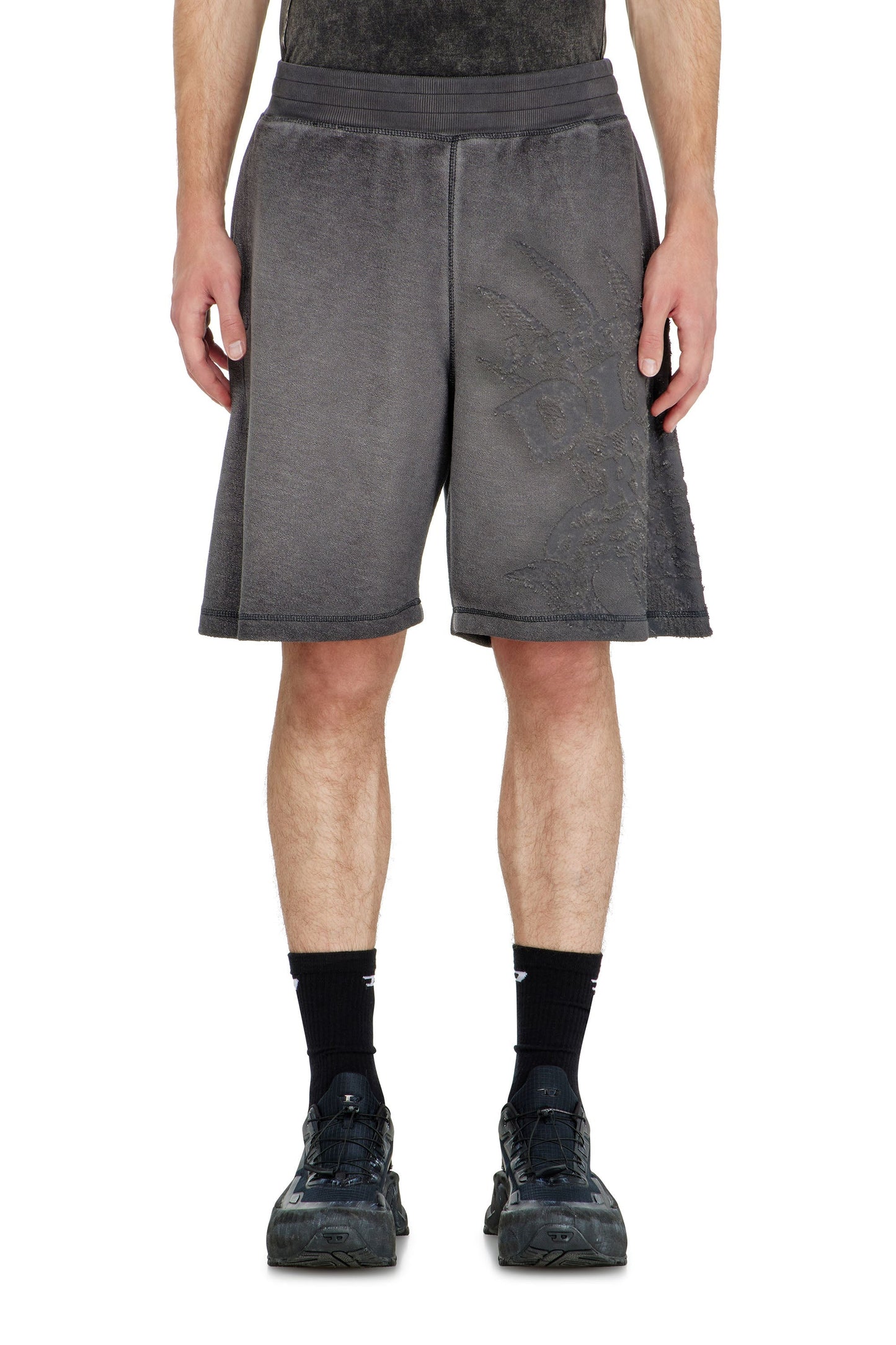 Sweatshorts with dévoré motifs