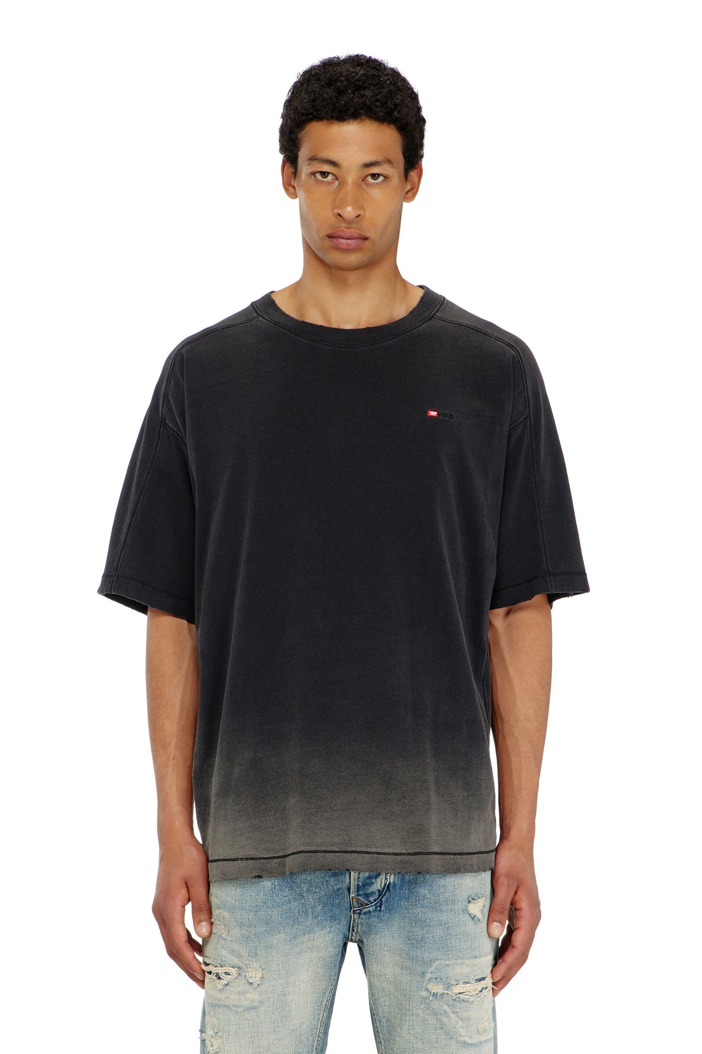 Cotton T-shirt with degradé effect