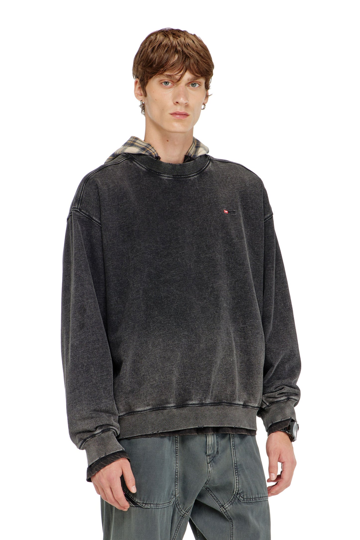 Cotton sweatshirt with faded effect