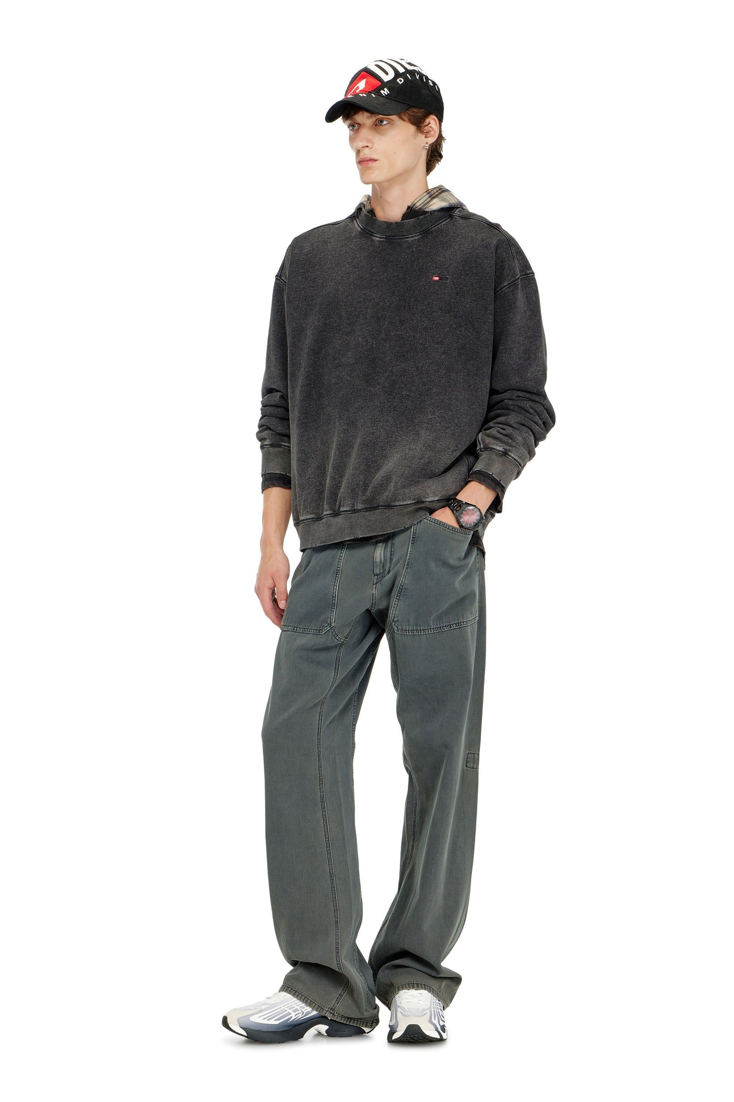 Cotton sweatshirt with faded effect