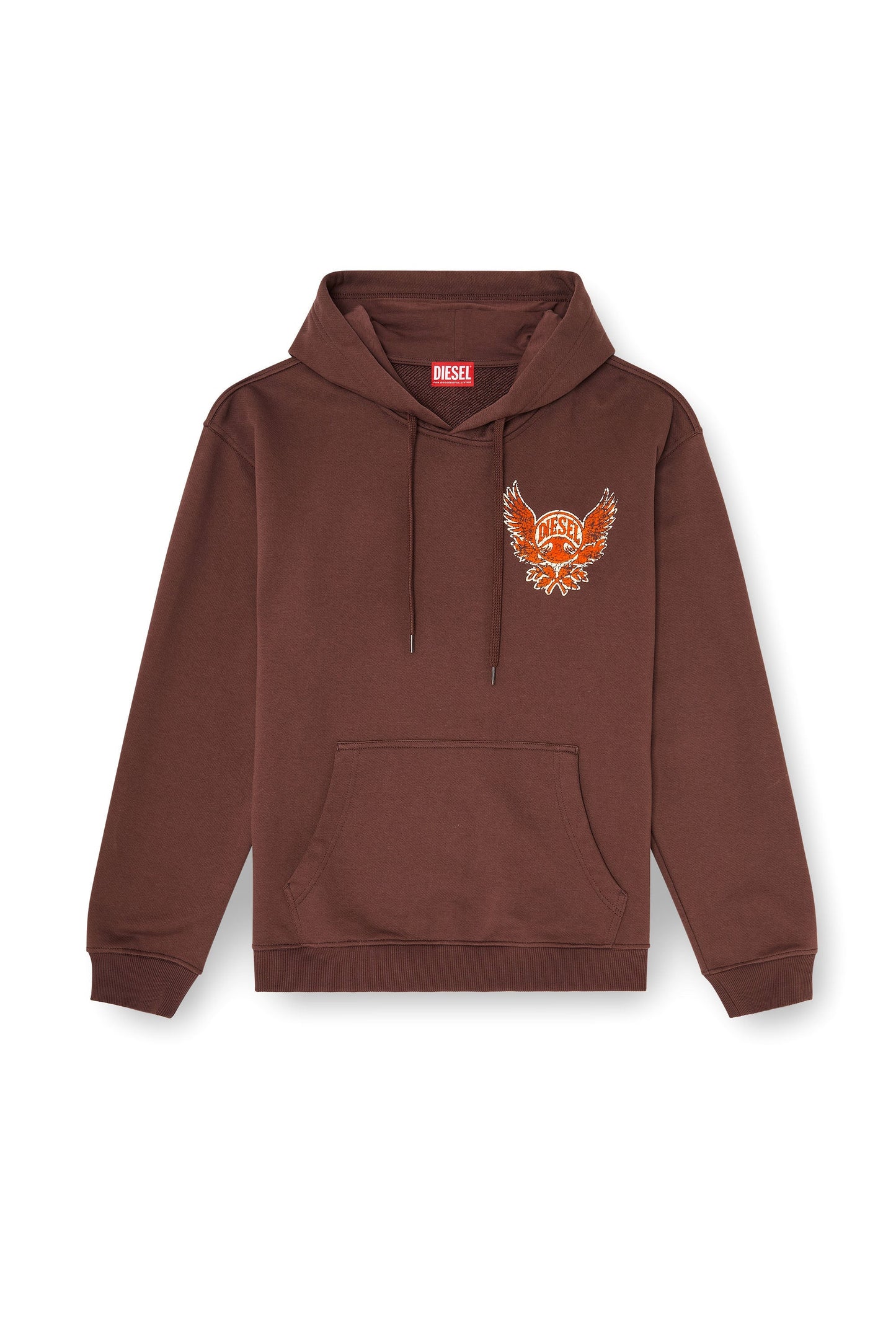 Cotton hoodie with flock and crack print
