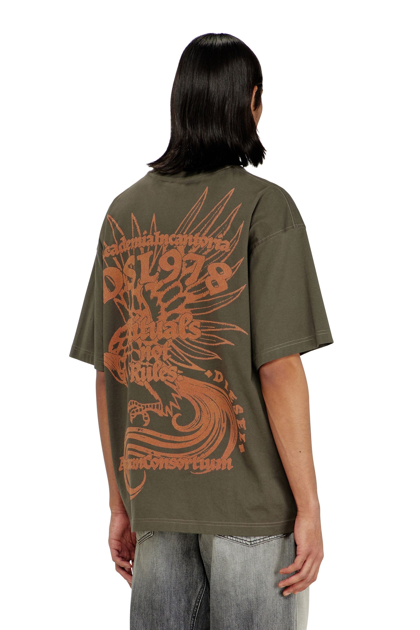 Jersey T-shirt with flocked print