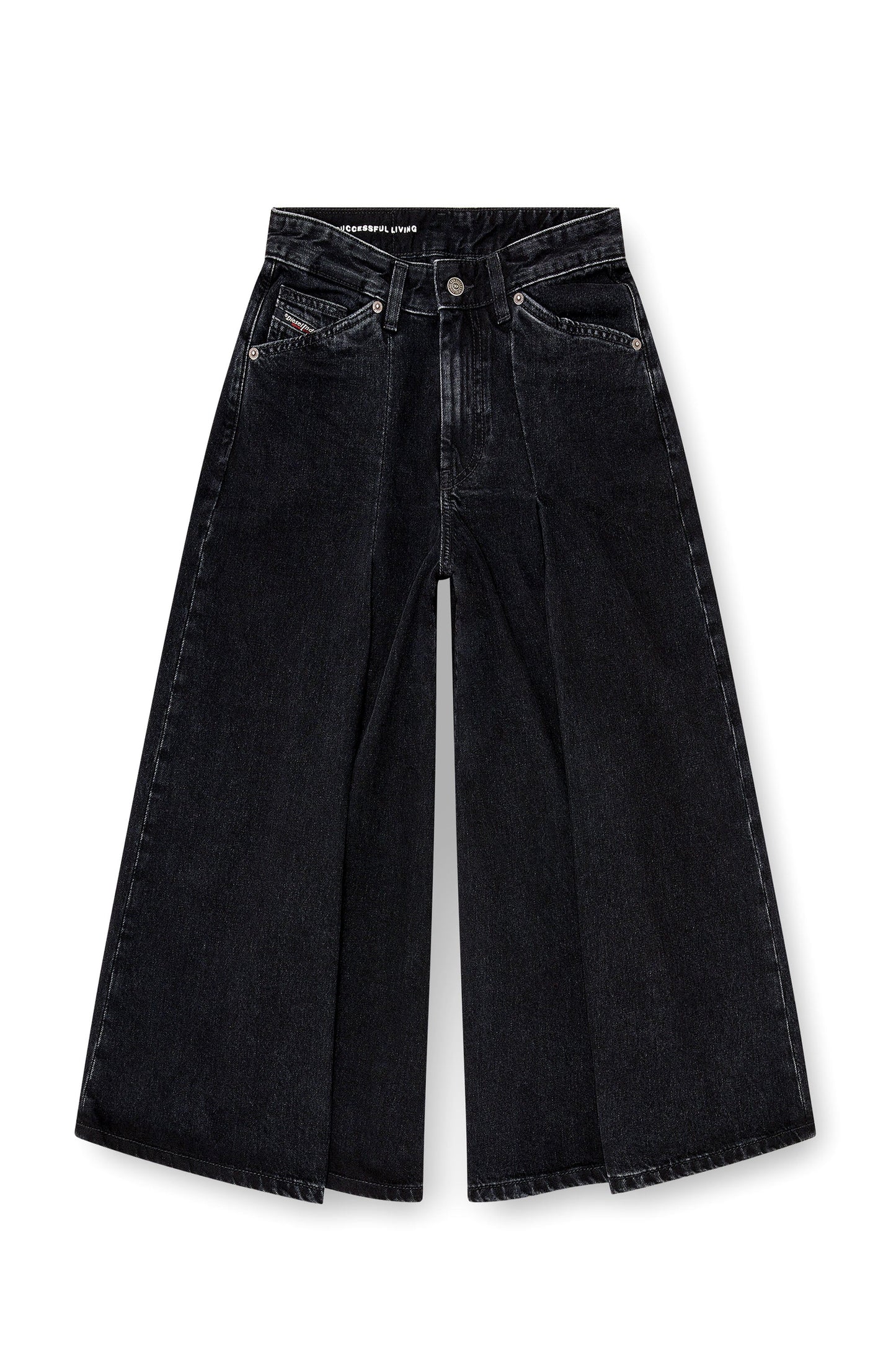 Denim culottes with pleats