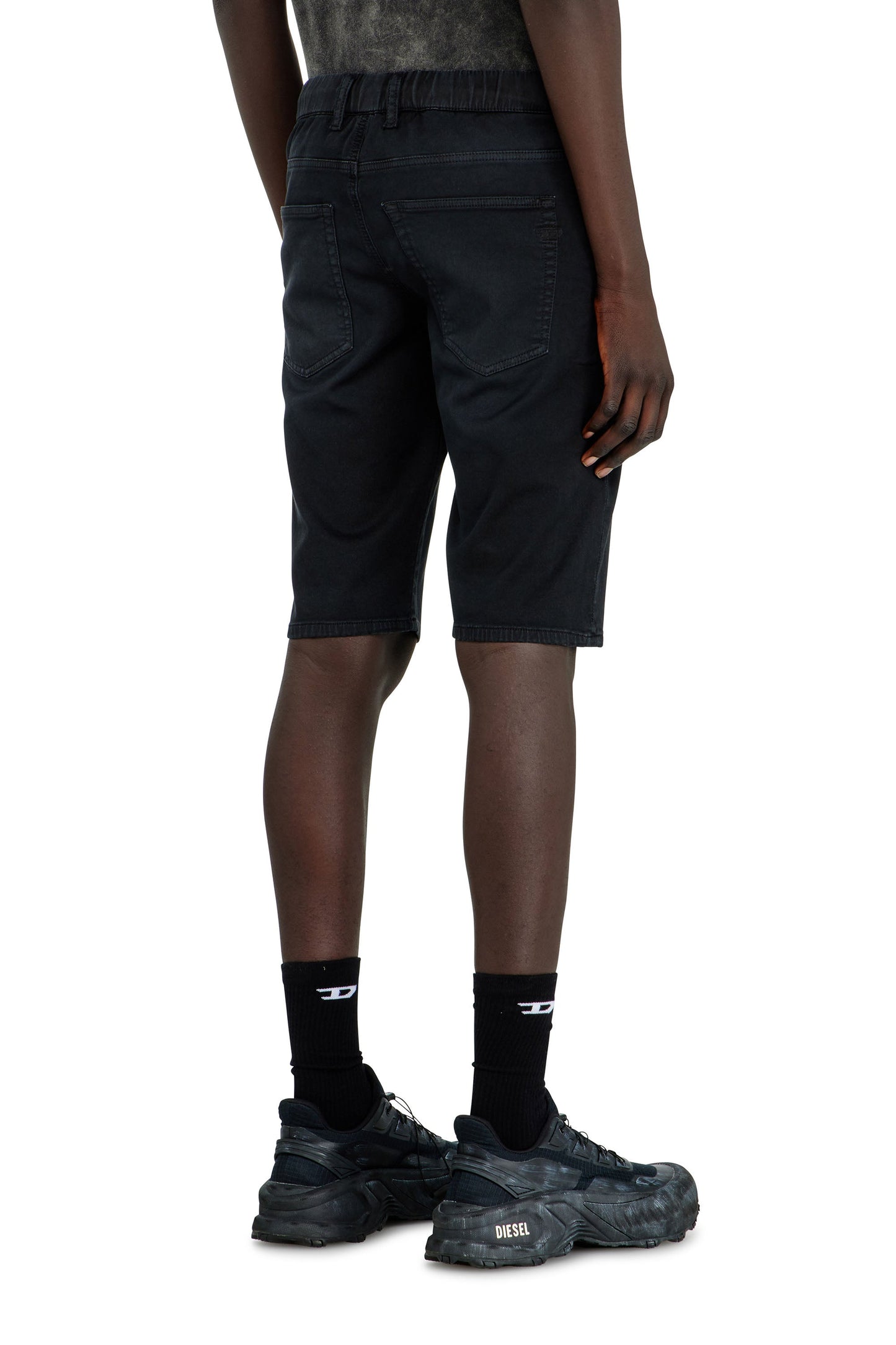 Slim shorts in coloured denim