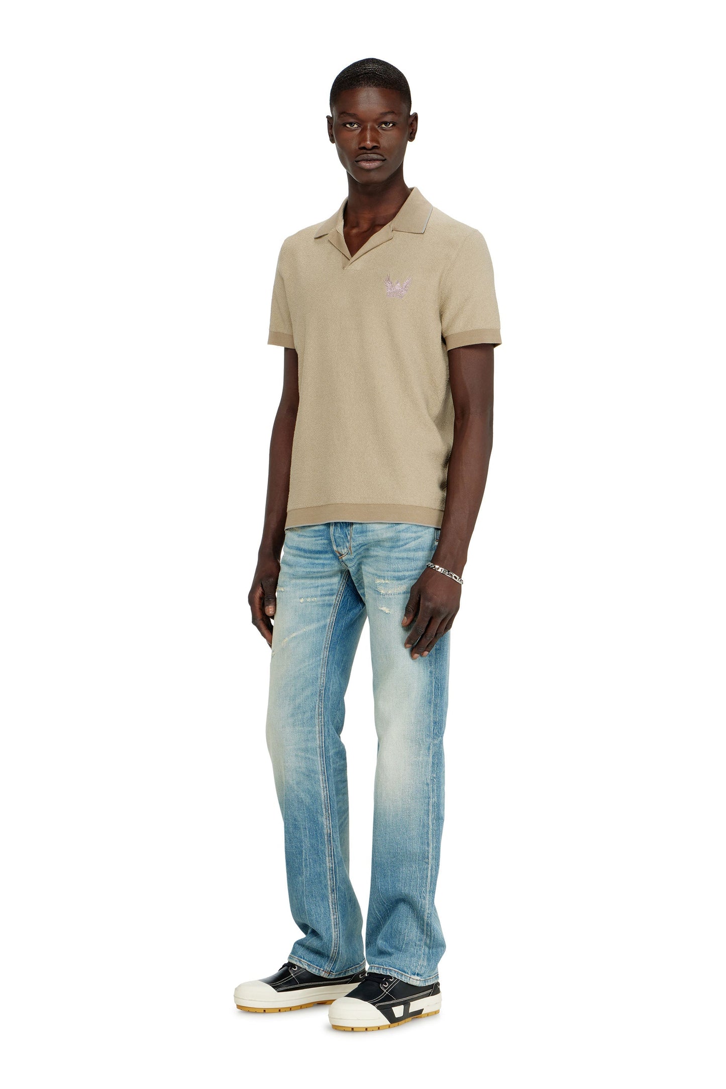 Bouclé-knit polo shirt with Phoenix logo