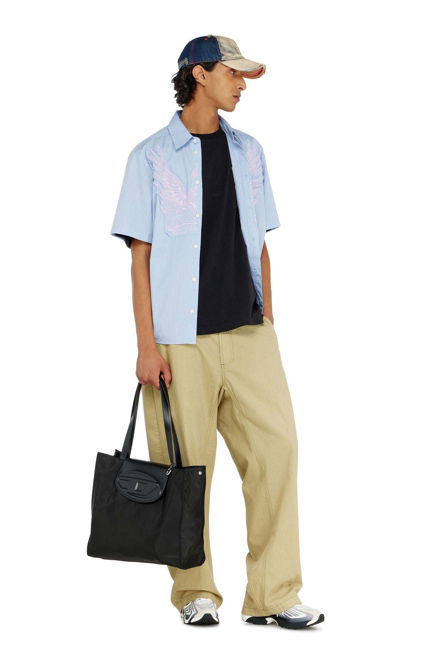 Cotton-interlock T-shirt with logo embroidery