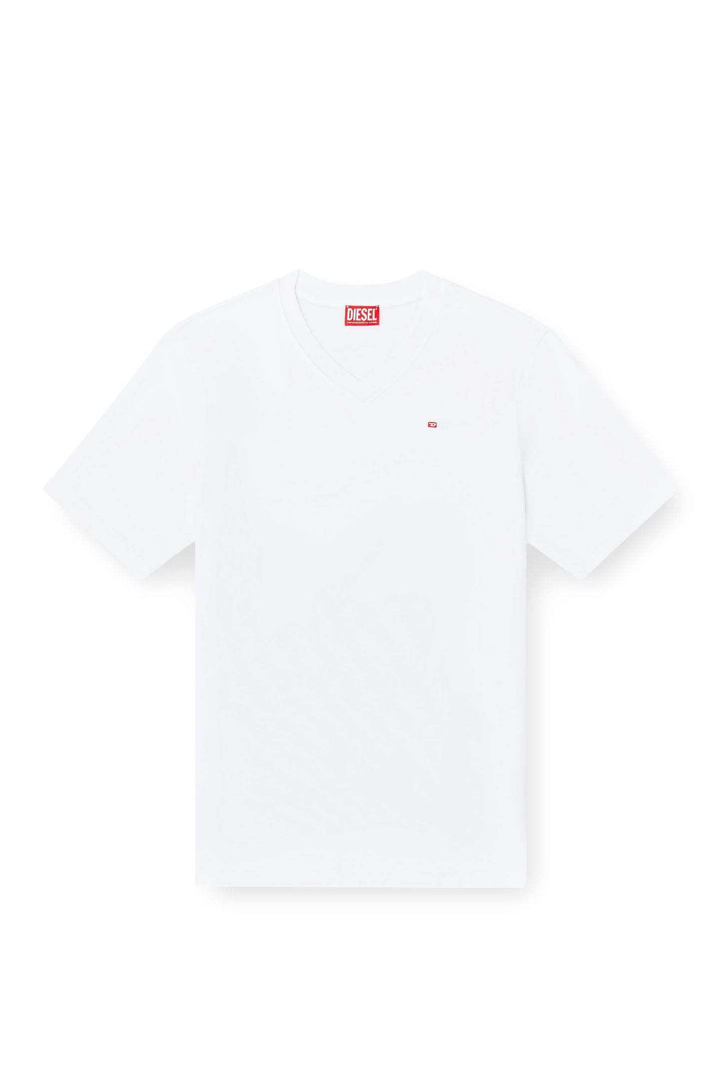 V-neck T-shirt with micro logo embroidery
