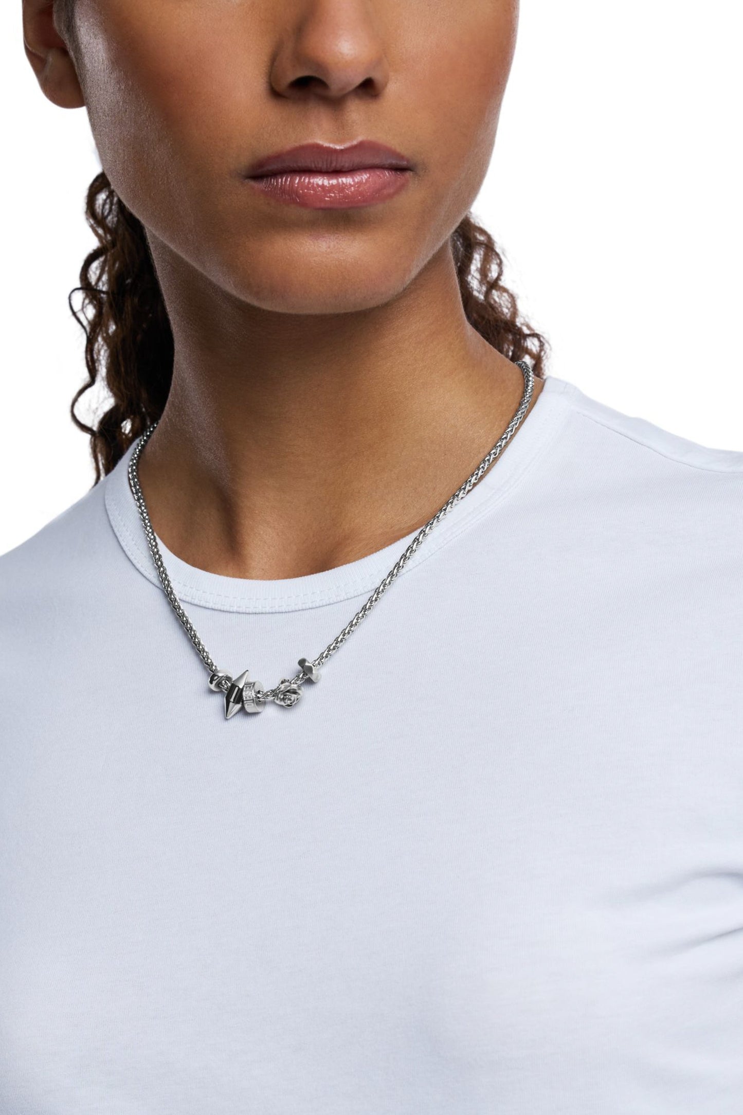 Stainless steel charm necklace