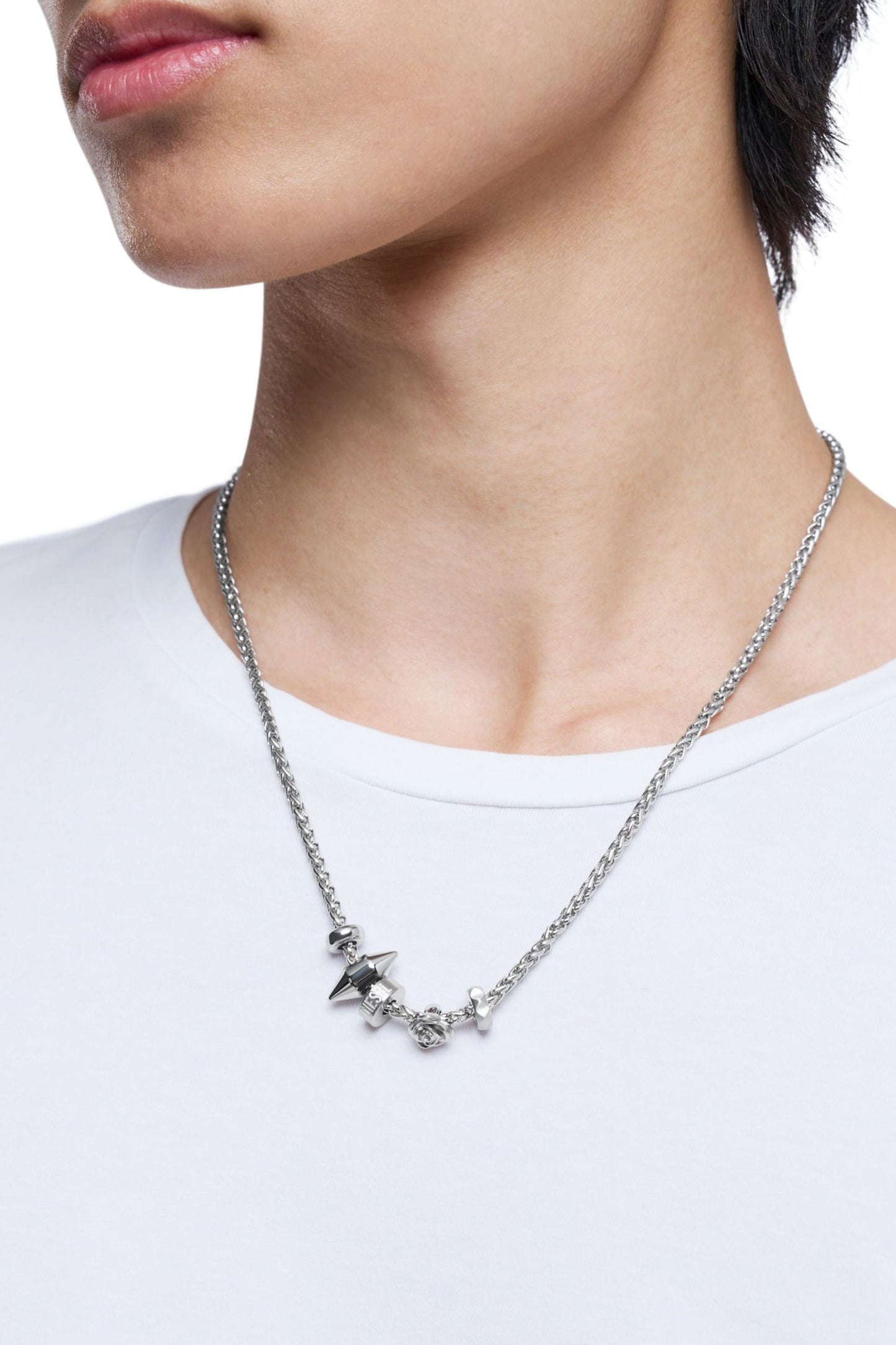 Stainless steel charm necklace