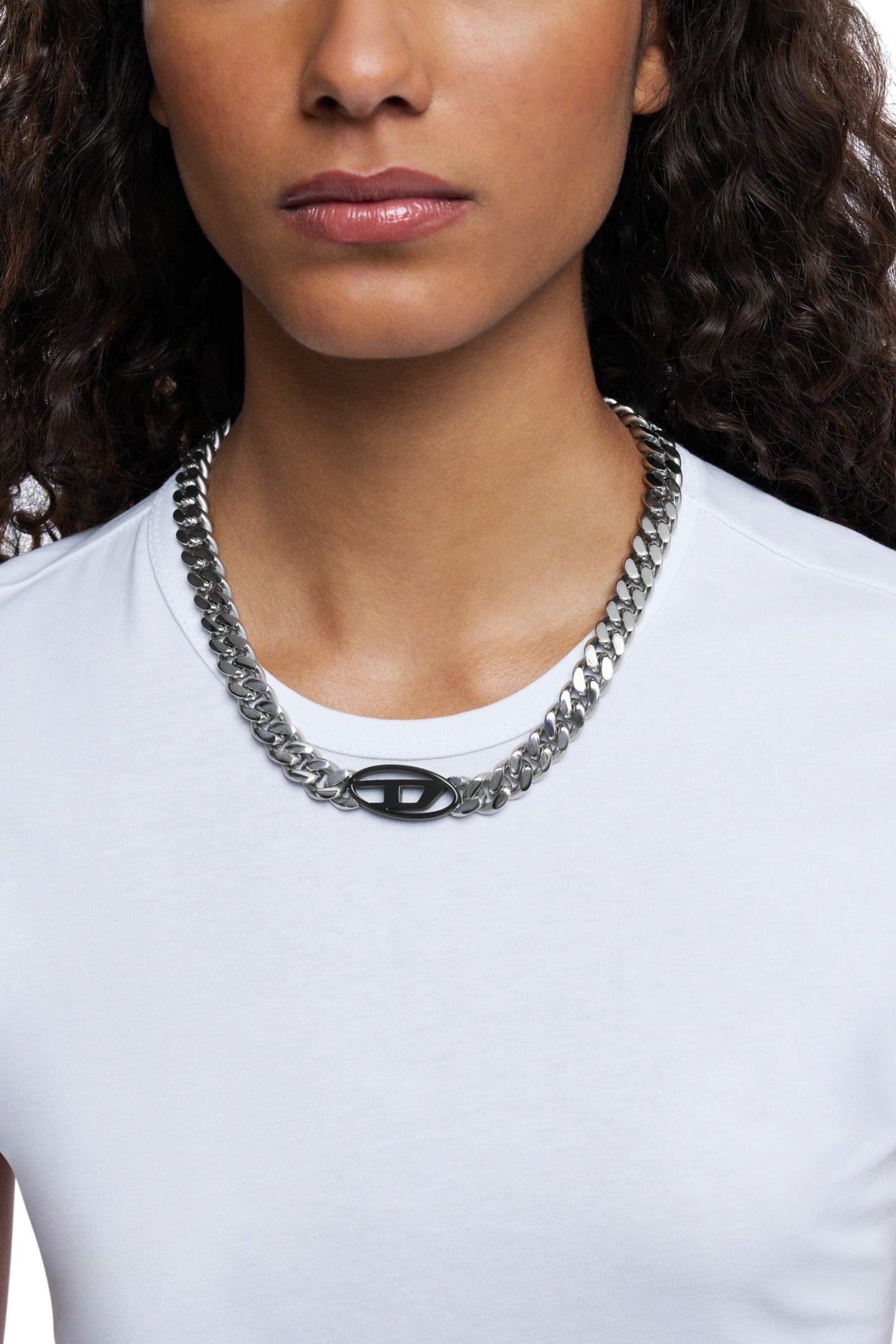 Two-tone stainless steel chain necklace