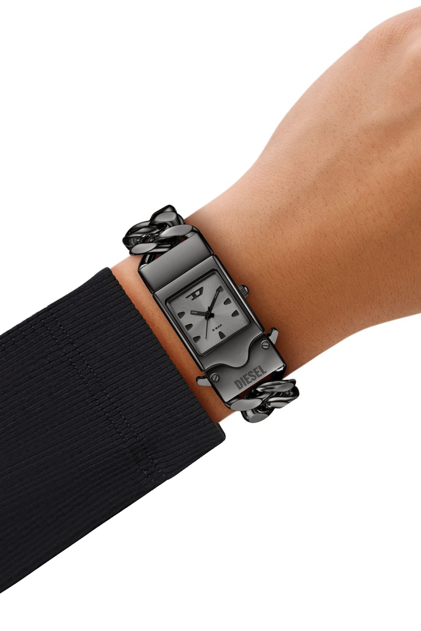 Closer in gunmetal stainless steel watch