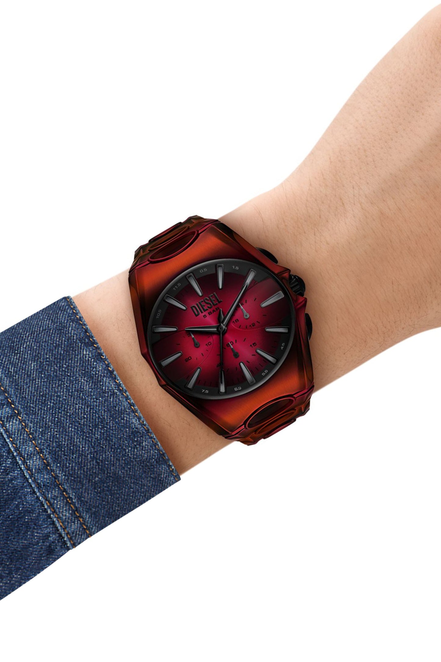 D-Curve red stainless steel watch