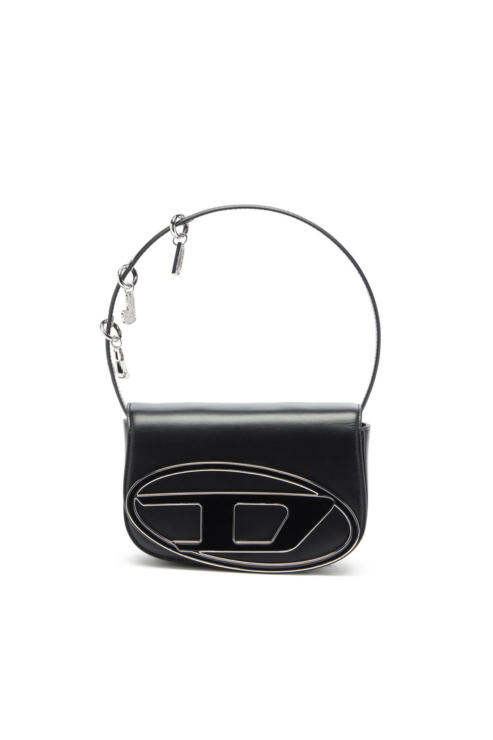 1DR -Iconic shoulder bag in leather with handle charms — Black