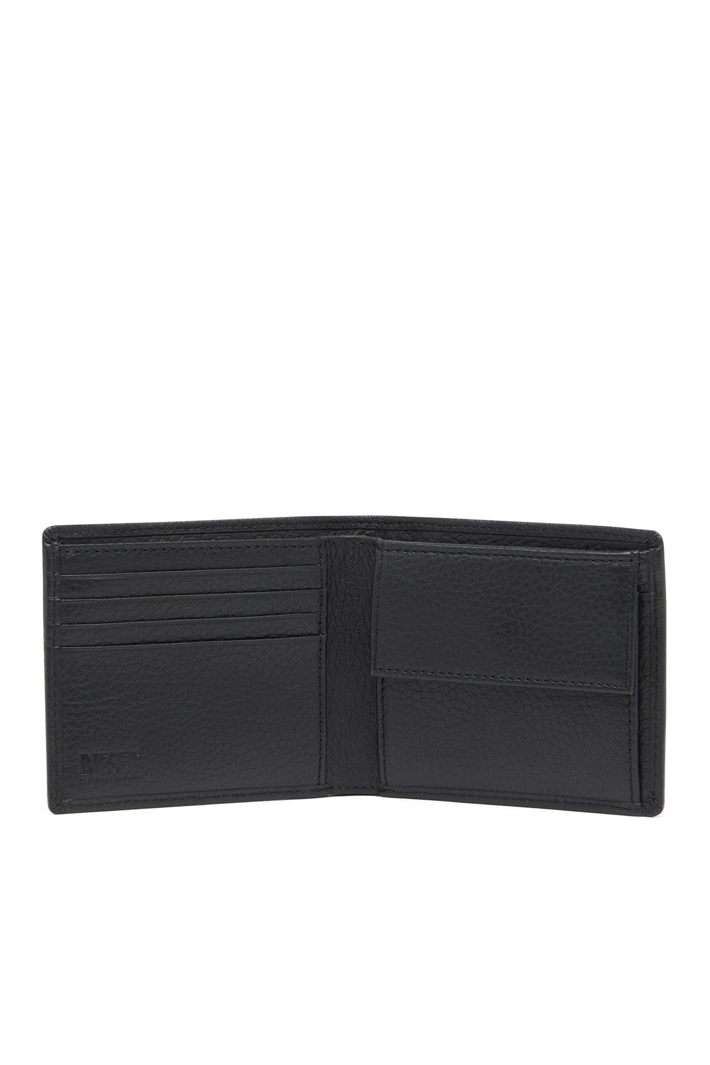 Bi-fold wallet in grainy leather