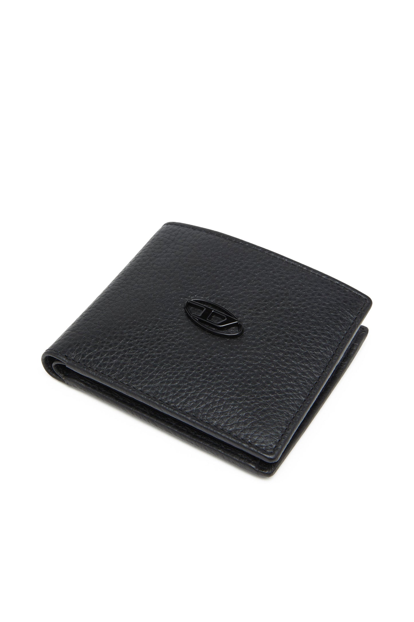 Bi-fold wallet in grainy leather