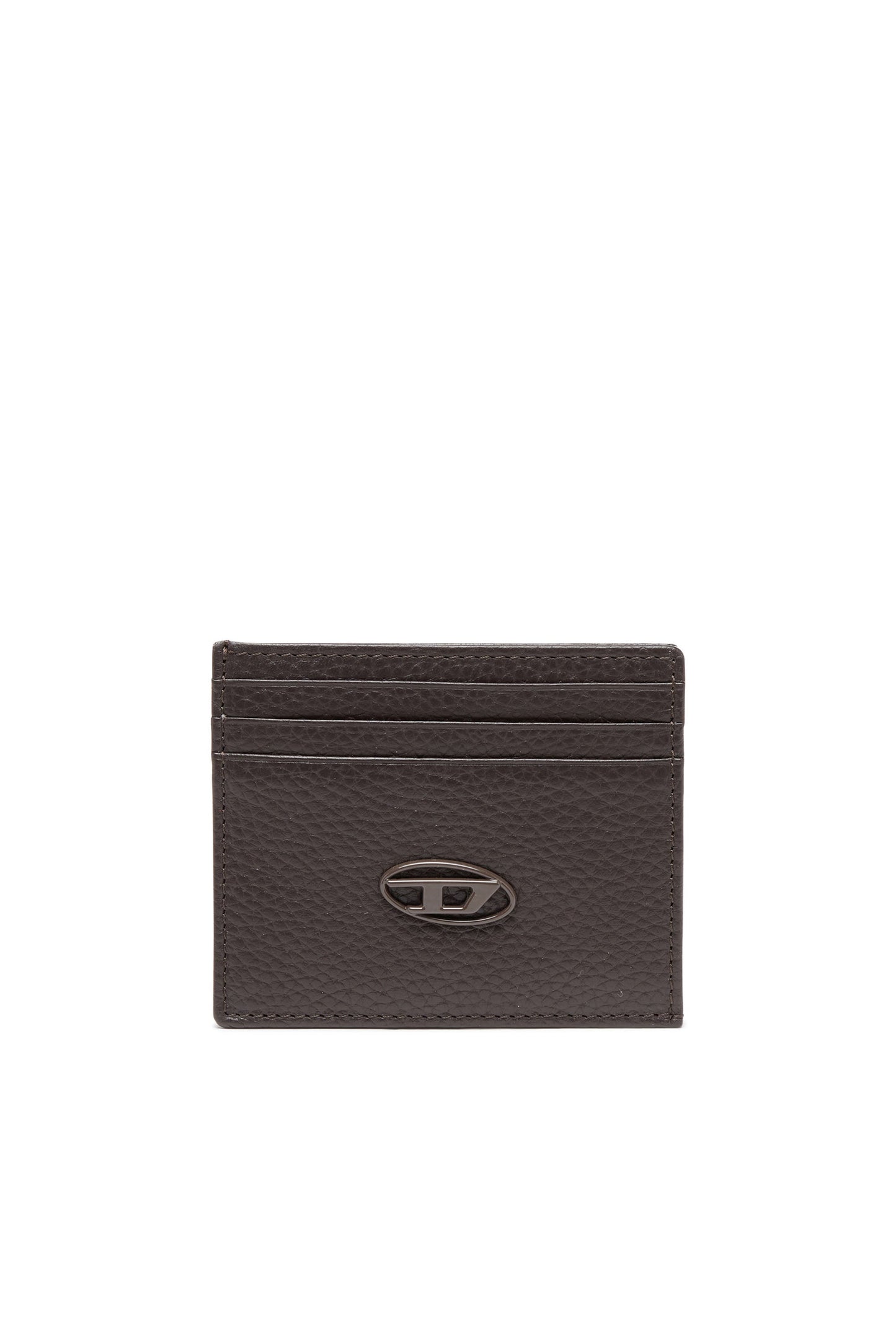 Card case in grained leather