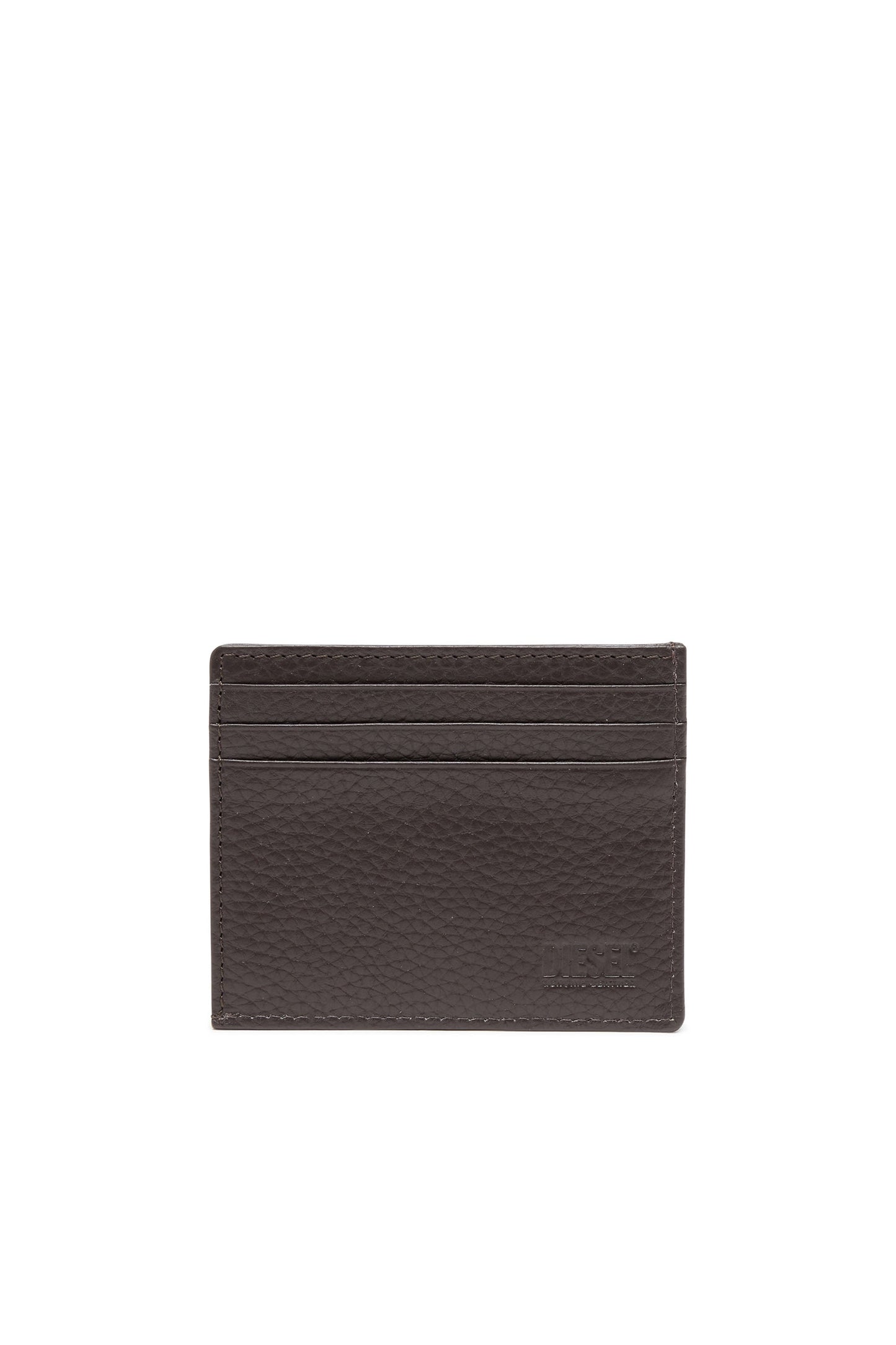 Card case in grained leather