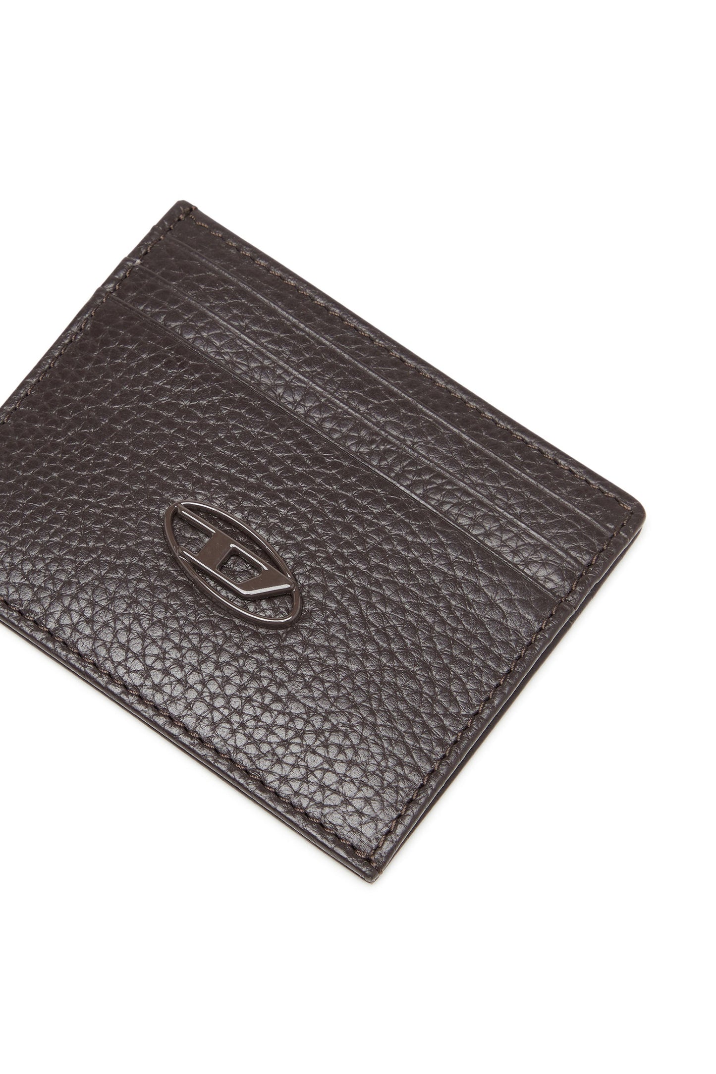 Card case in grained leather