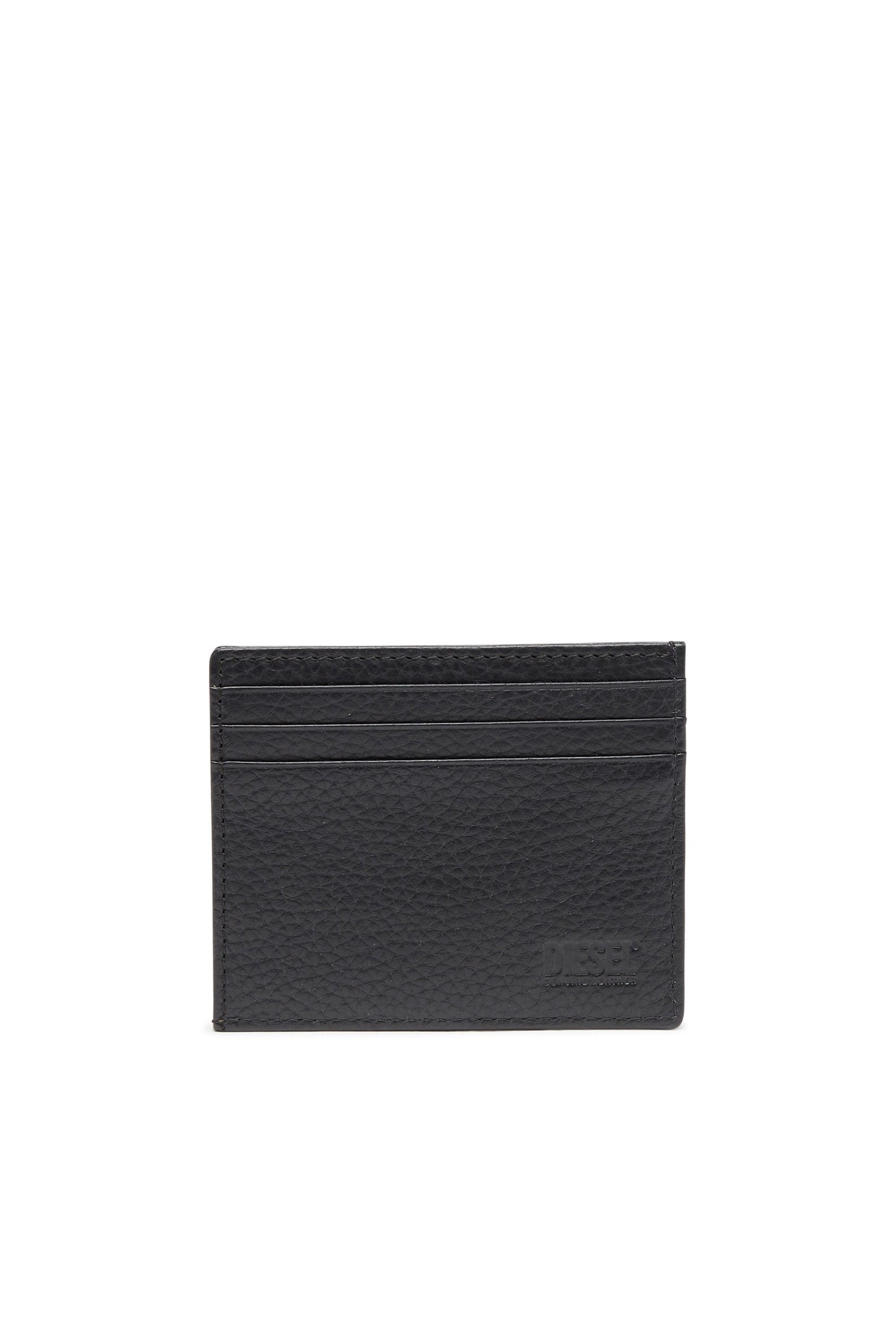 Card case in grained leather
