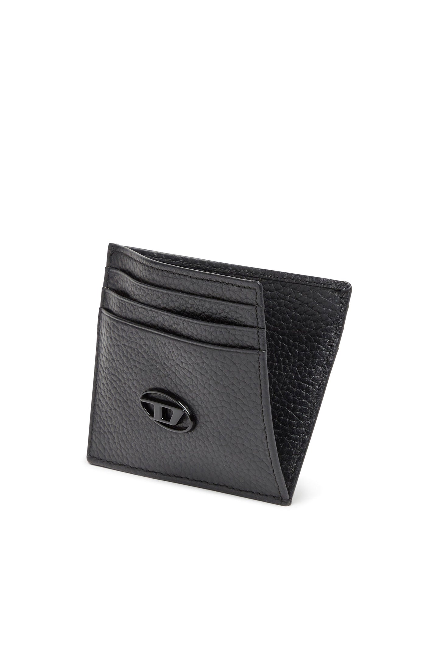 Card case in grained leather