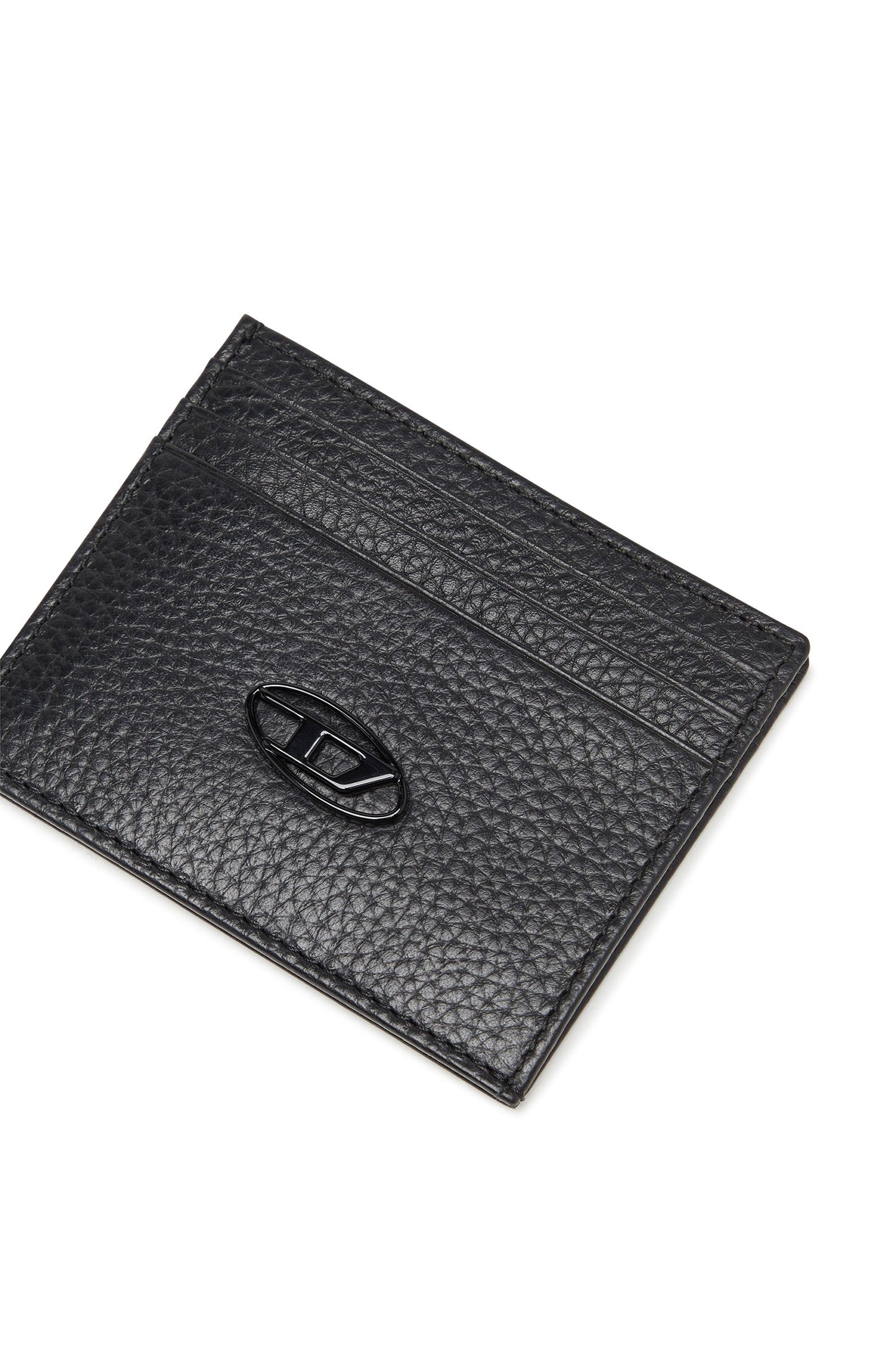 Card case in grained leather