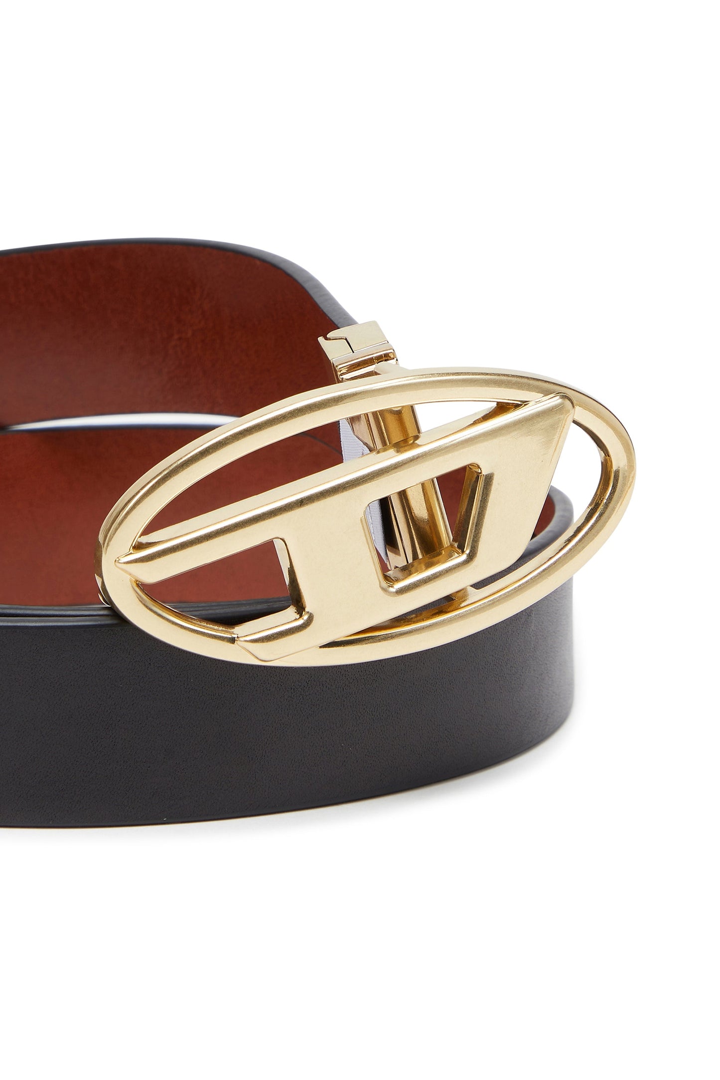 3cm leather belt with metal Oval D buckle