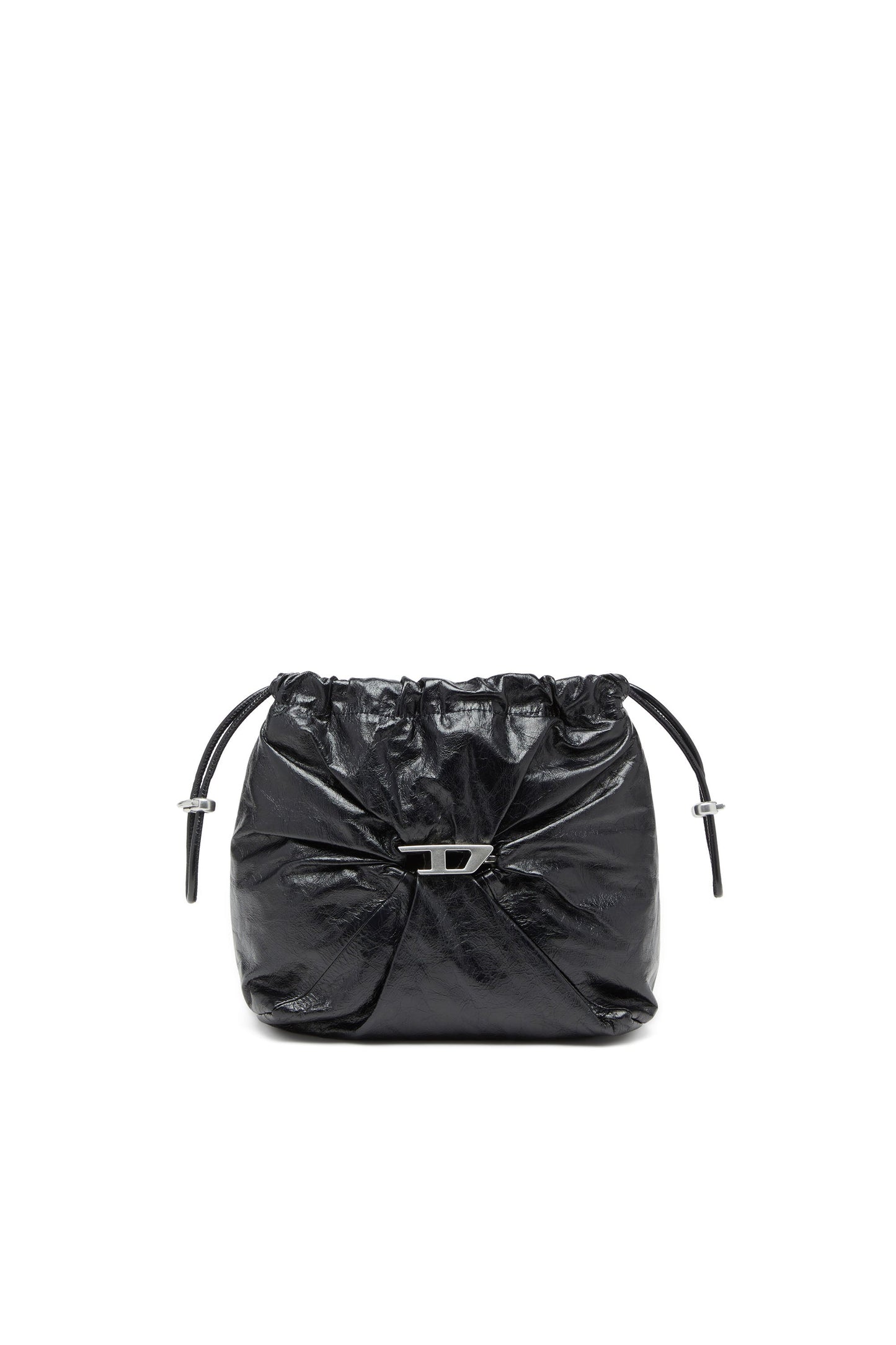 Scrunch-D-Bucket bag in shiny wrinkled leather