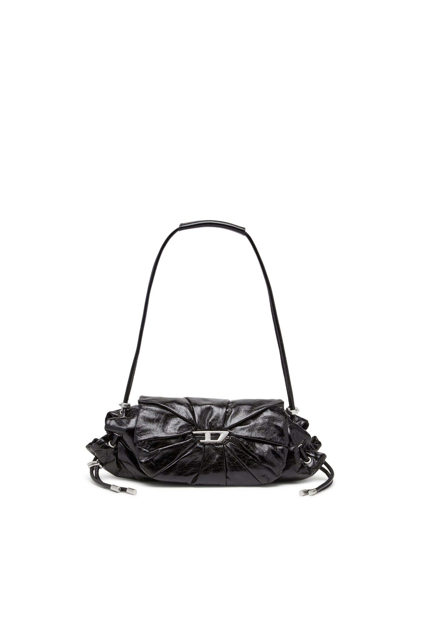 Scrunch-D-Small shoulder bag in shiny scrunched leather