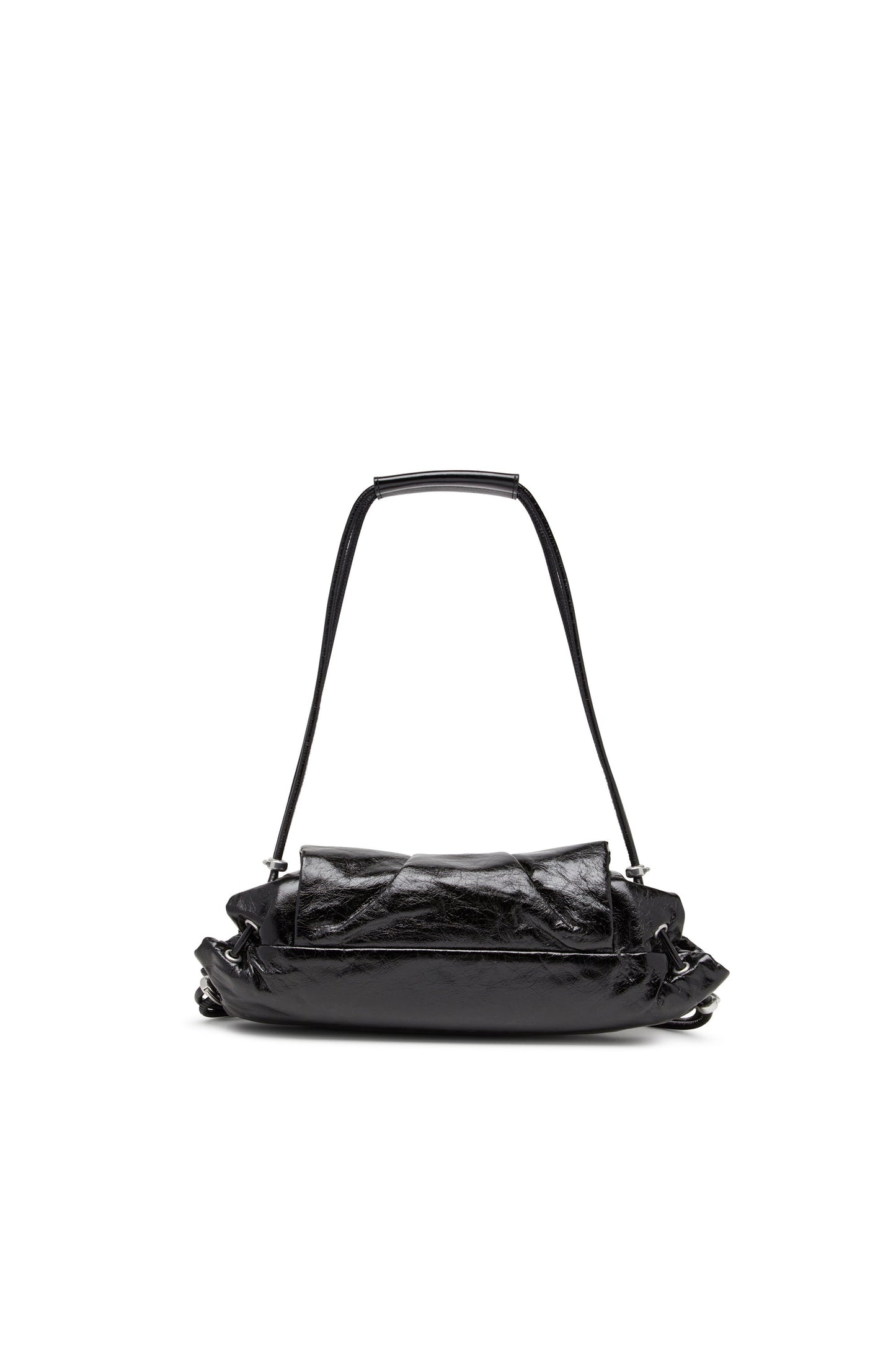 Scrunch-D-Small shoulder bag in shiny scrunched leather