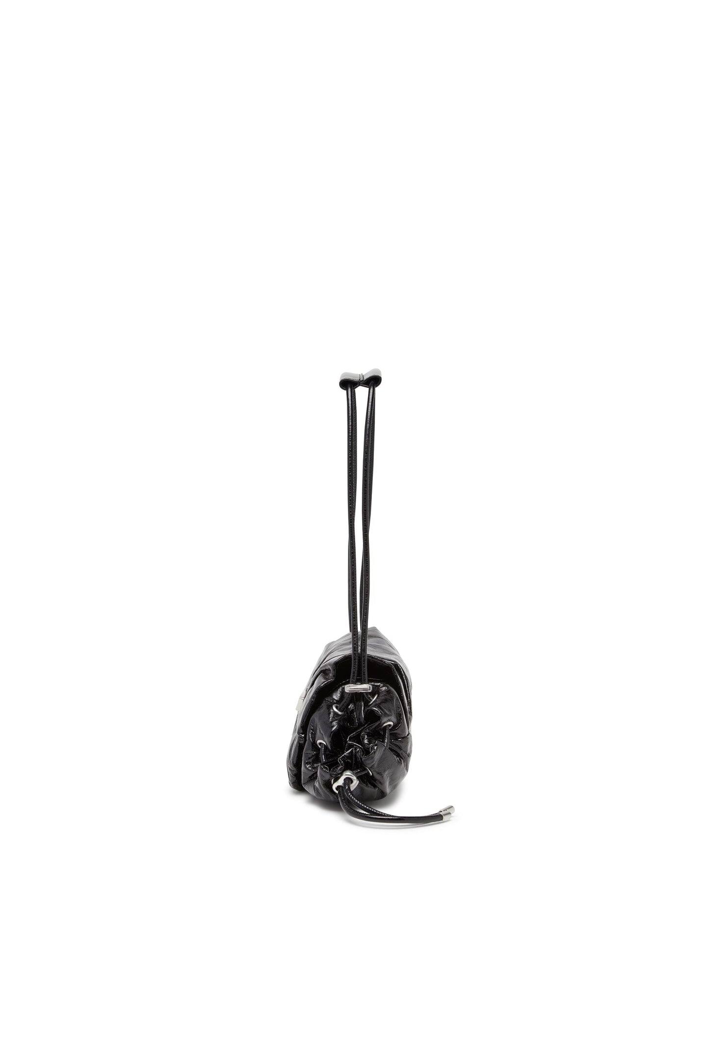 Scrunch-D-Small shoulder bag in shiny scrunched leather