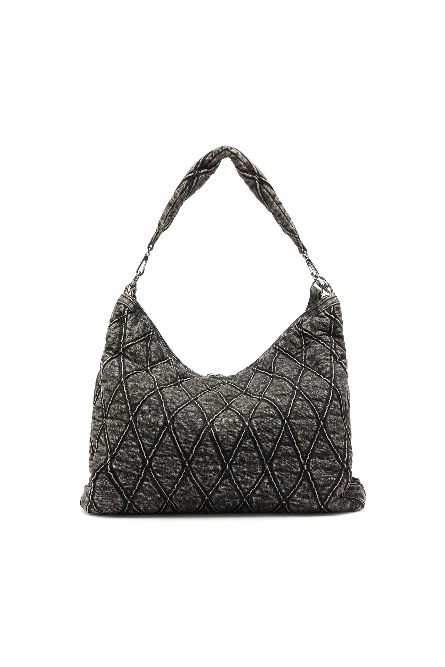 Charm-D - Hobo bag in acid-wash quilted denim