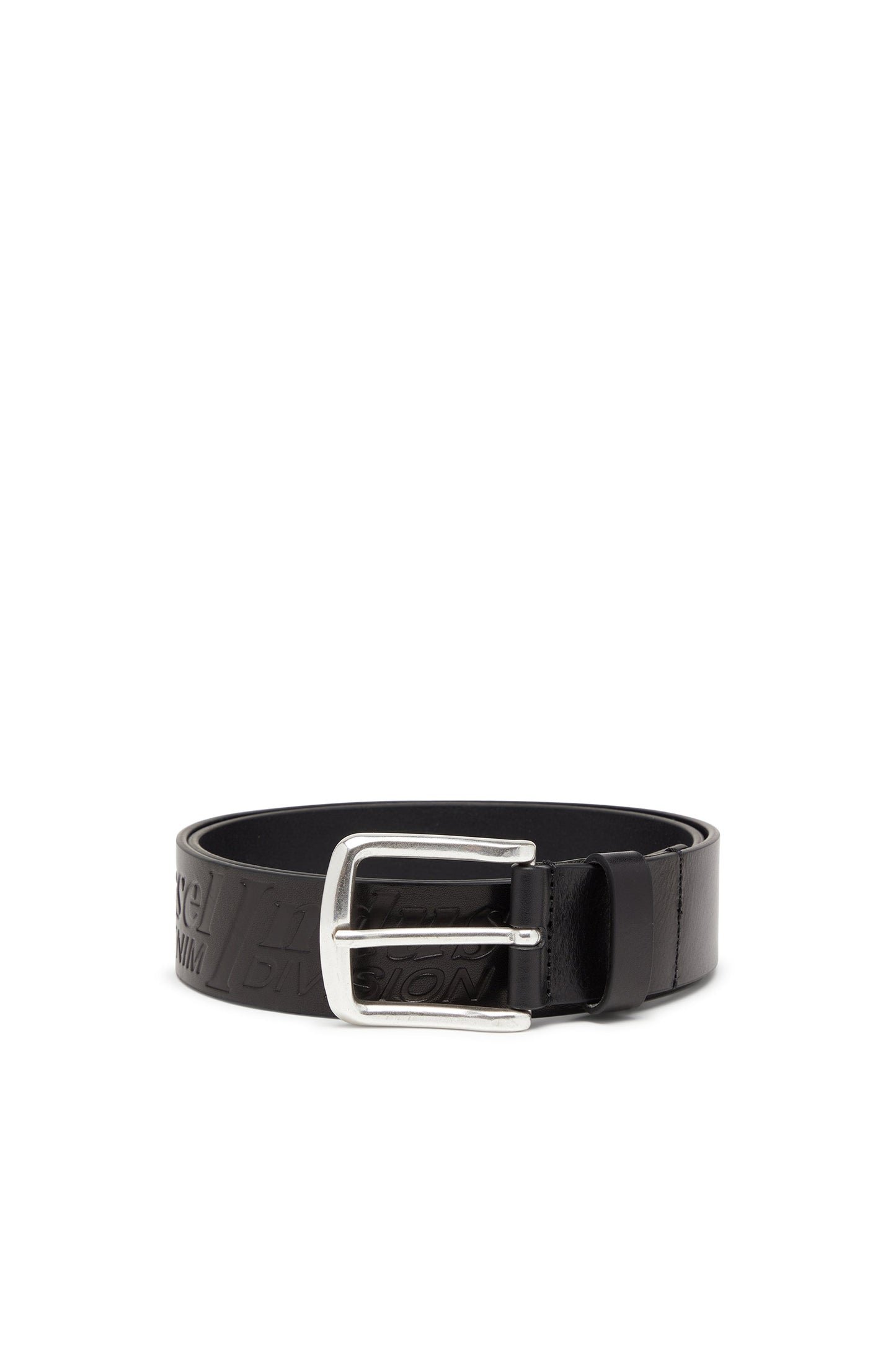 4 cm leather belt with engraved logo
